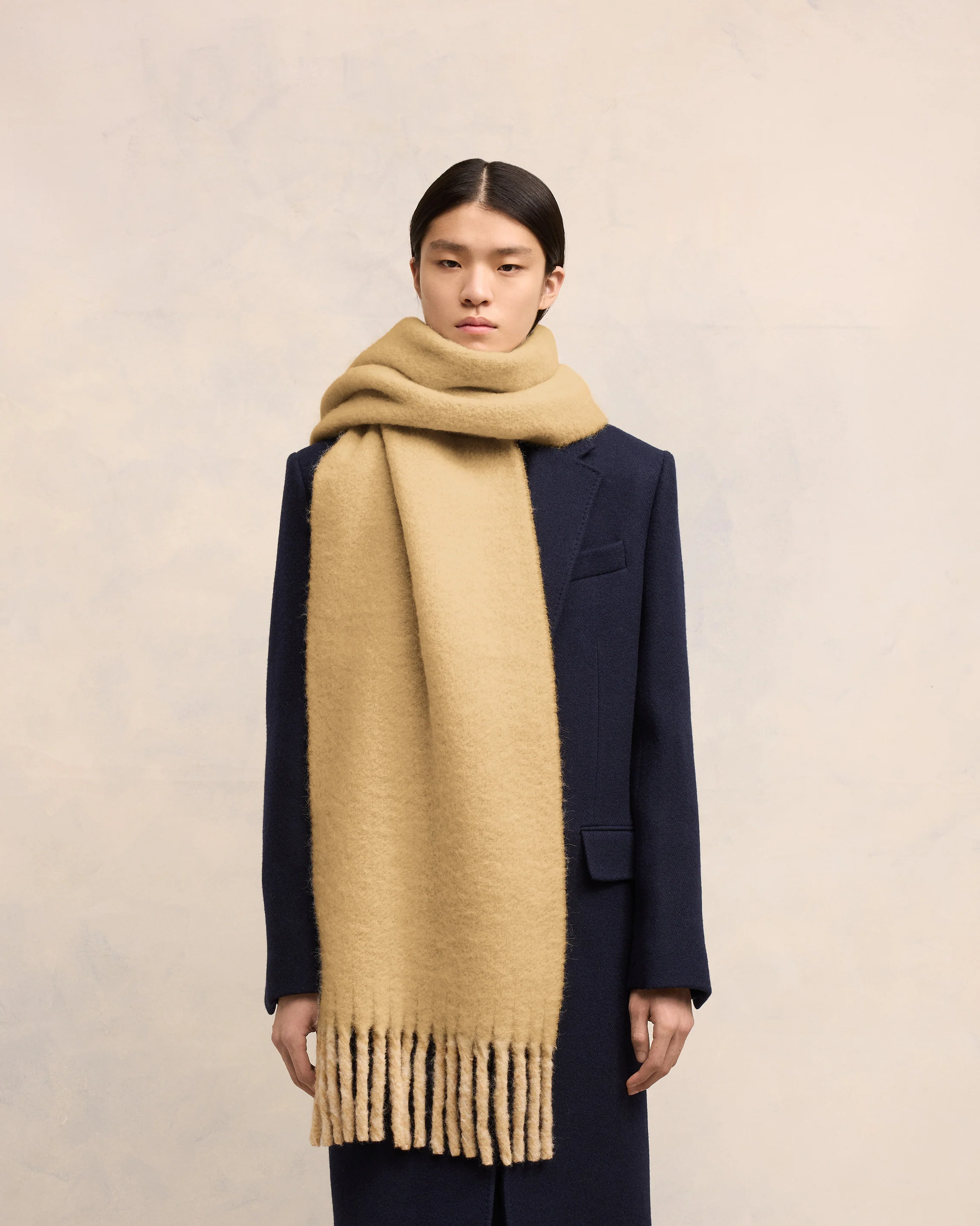 Bicolor Double-Sided Scarf With Ami Alexandre Mattiussi Tab