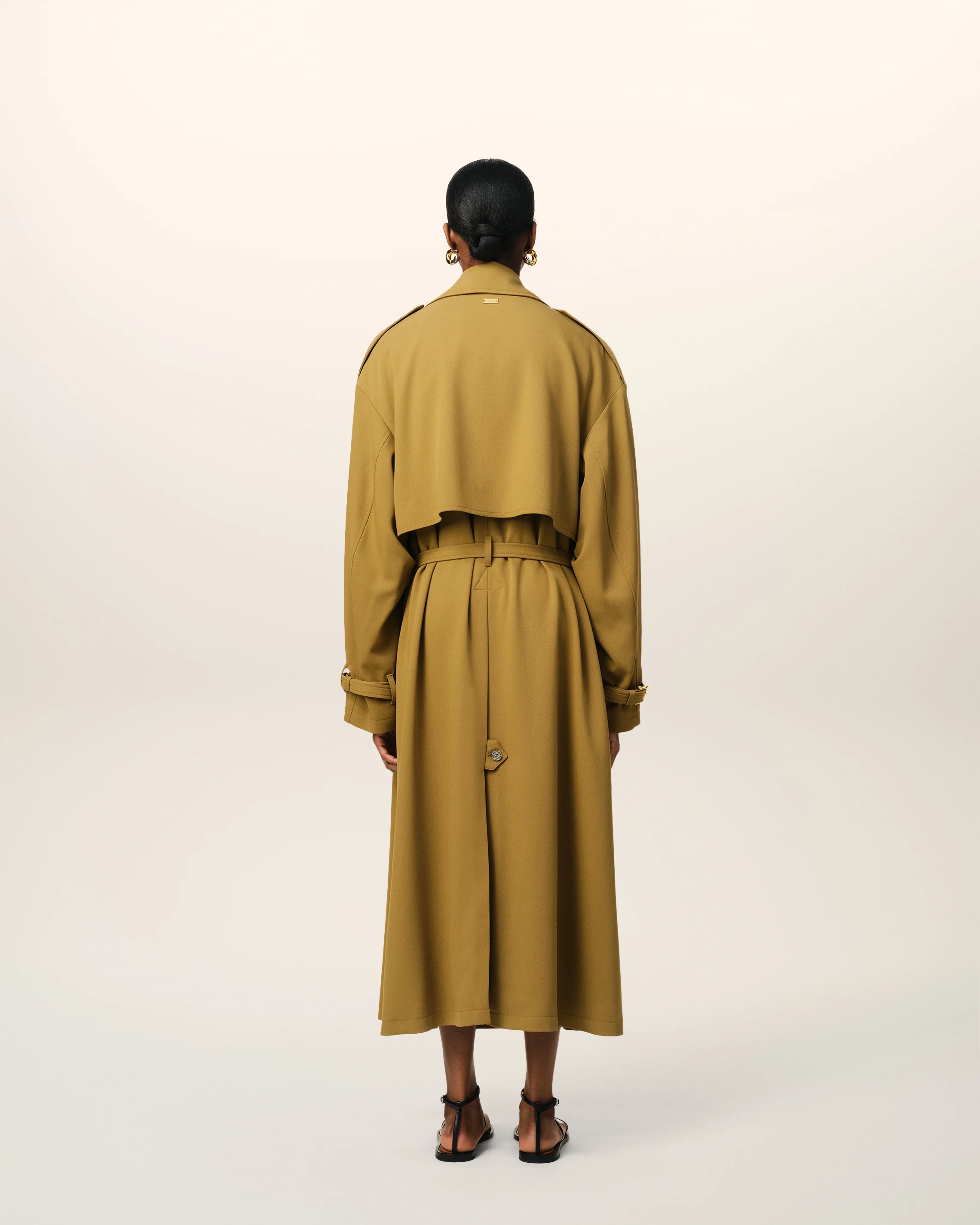 Mustard Wool Trench Coat