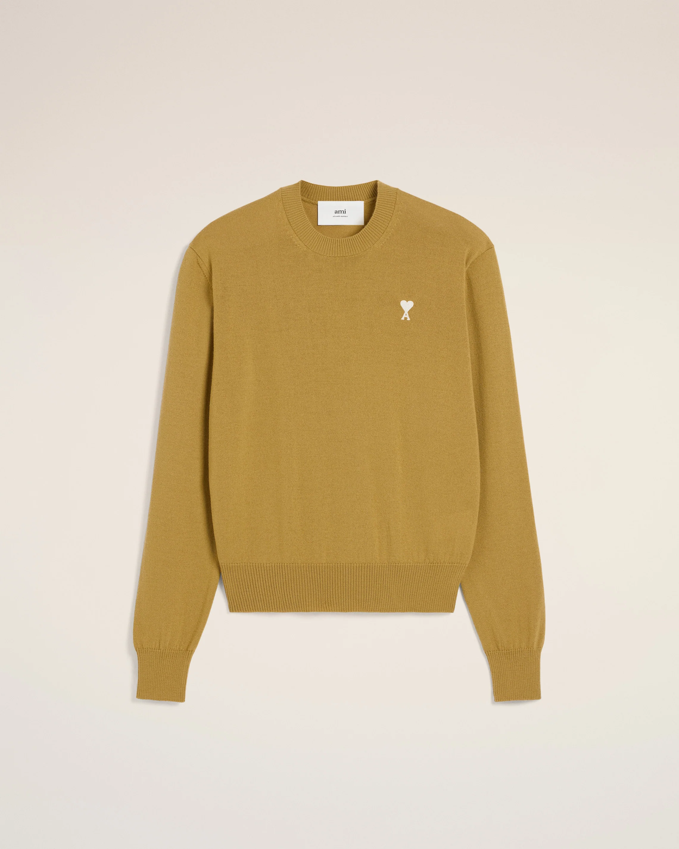 Mustard Wool Ami de Coeur Crew Neck Sweater