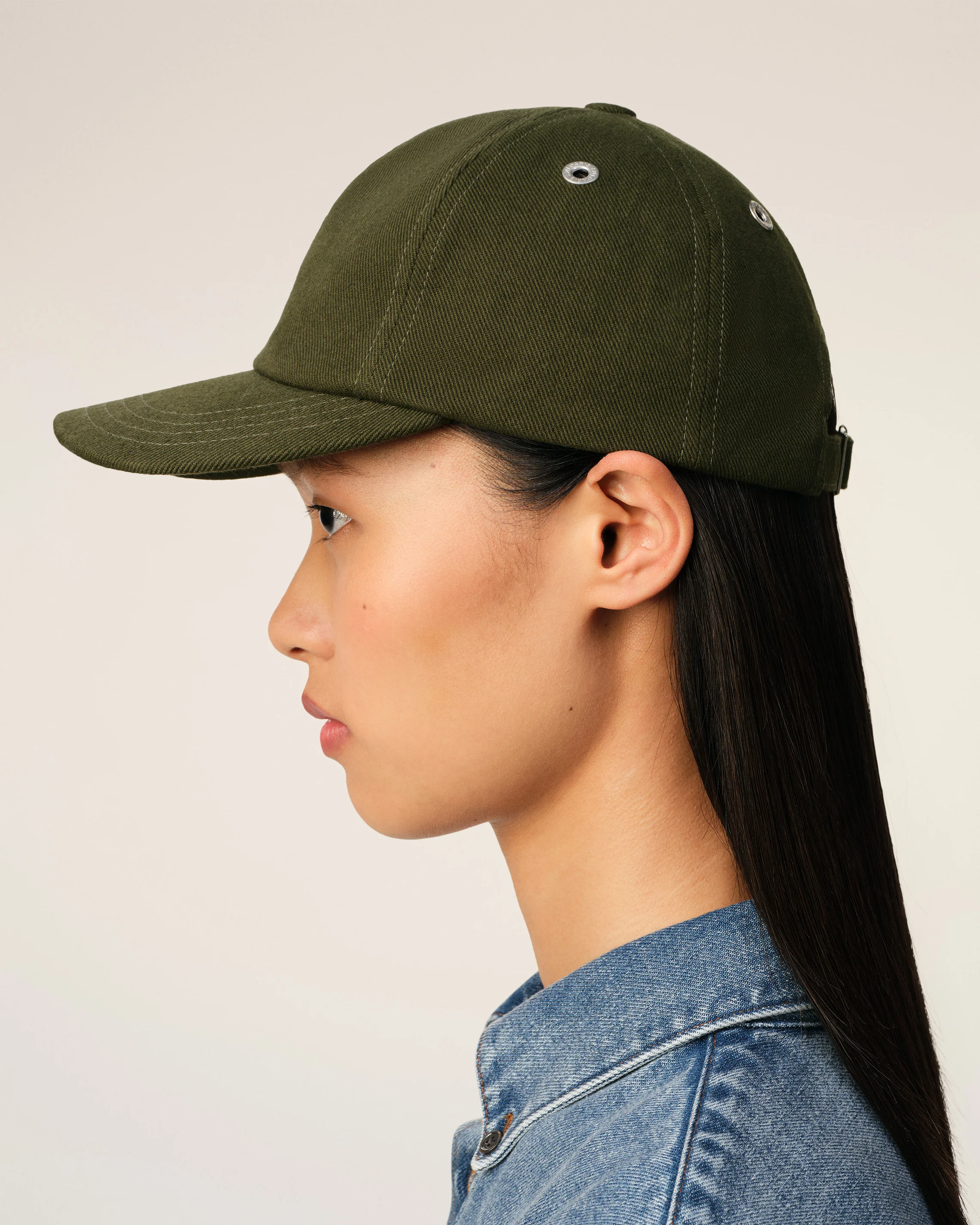 Green Cotton Embossed Ami de Coeur Cap