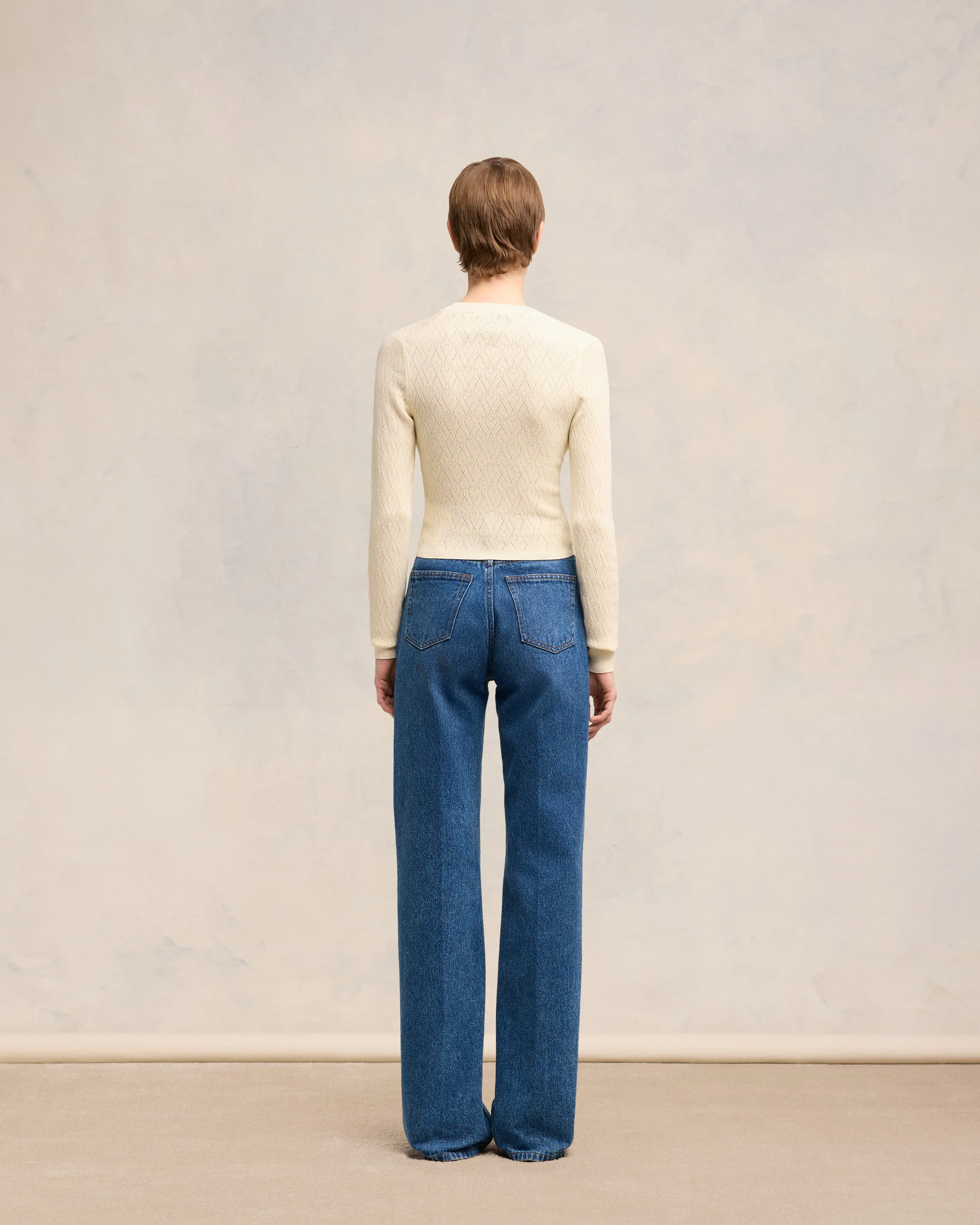 Ami de Coeur Pointelle Crew Neck Sweater