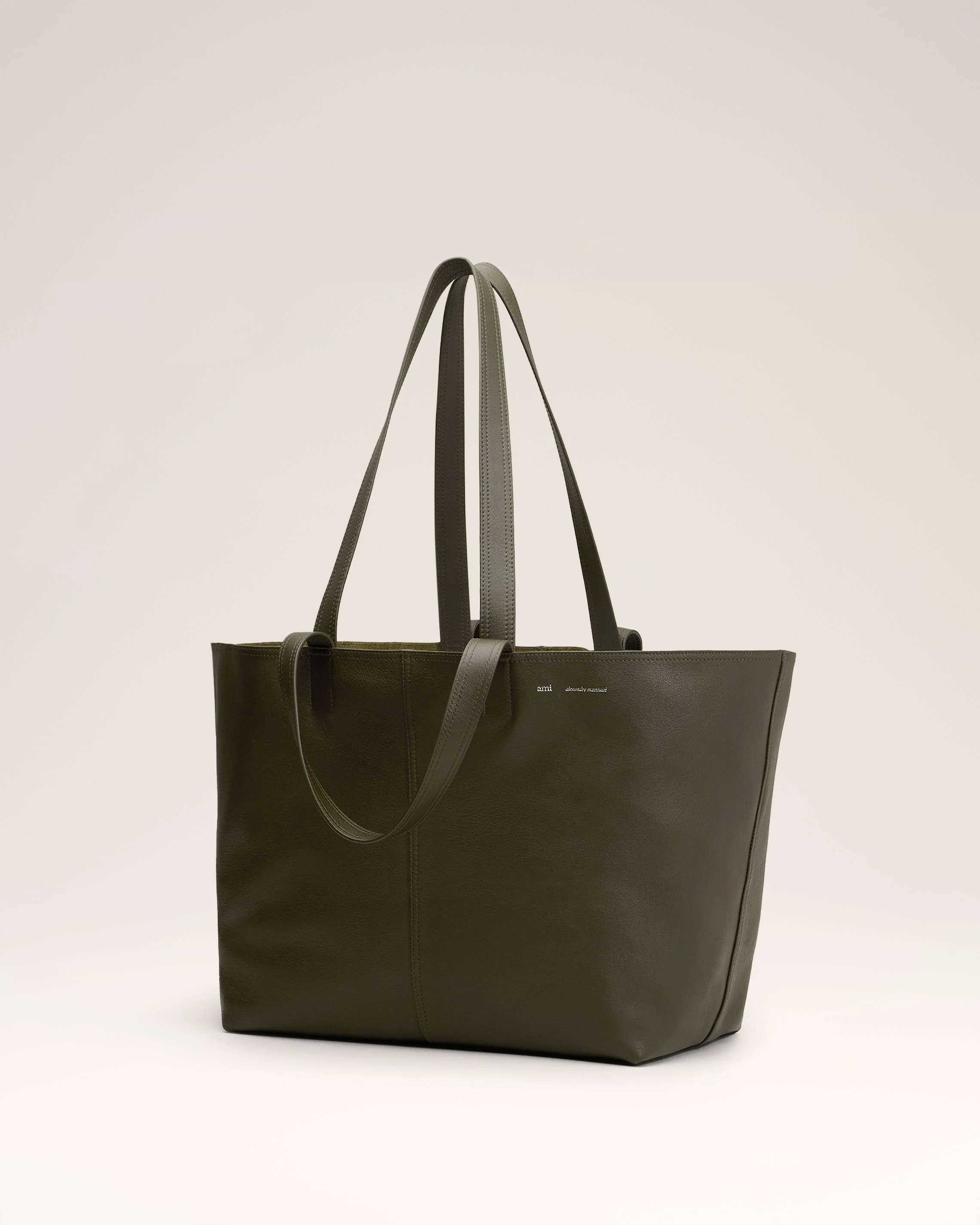 Green Leather Midi Tote Bag