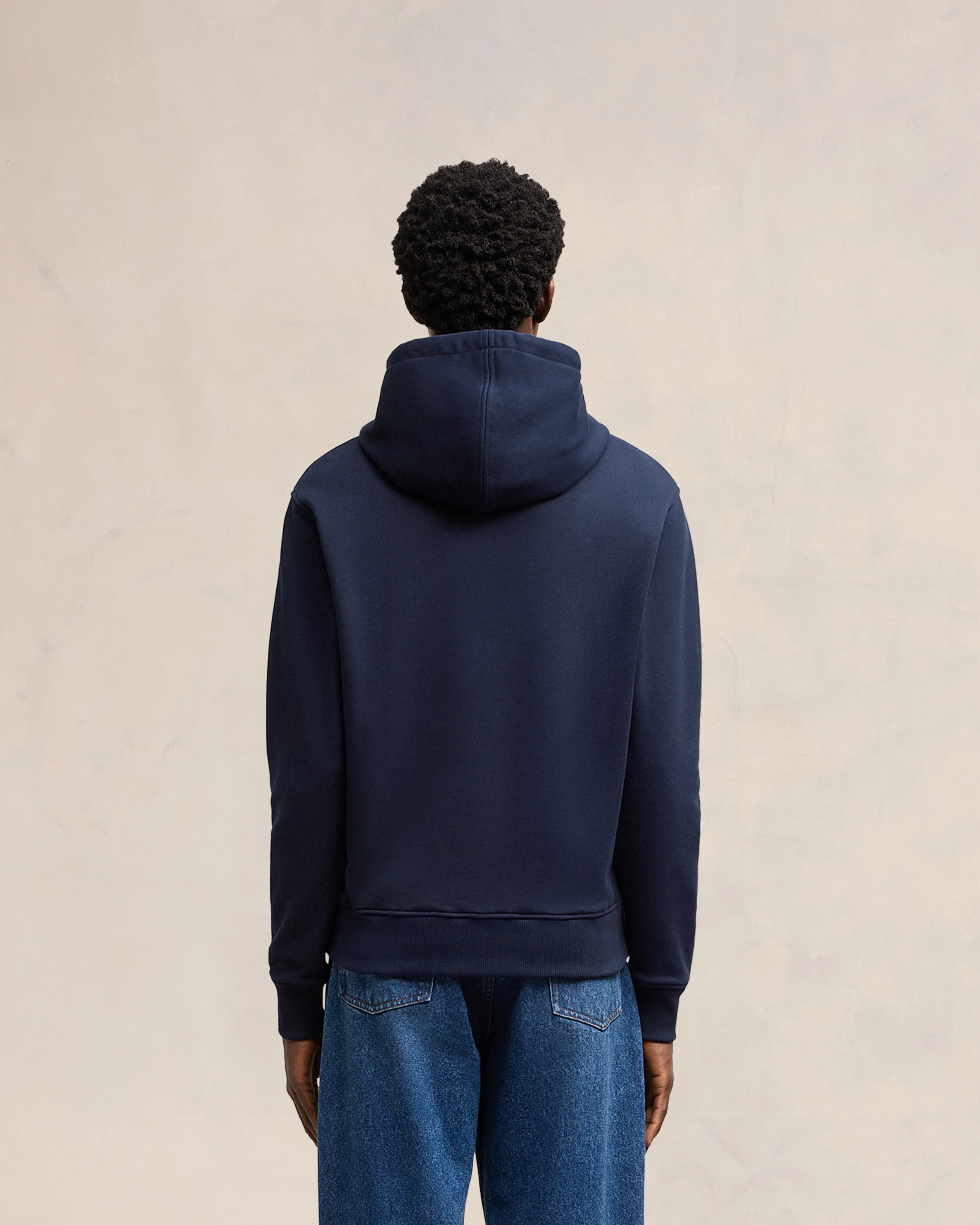 Navy Cotton Ami de Coeur Zipped Hoodie