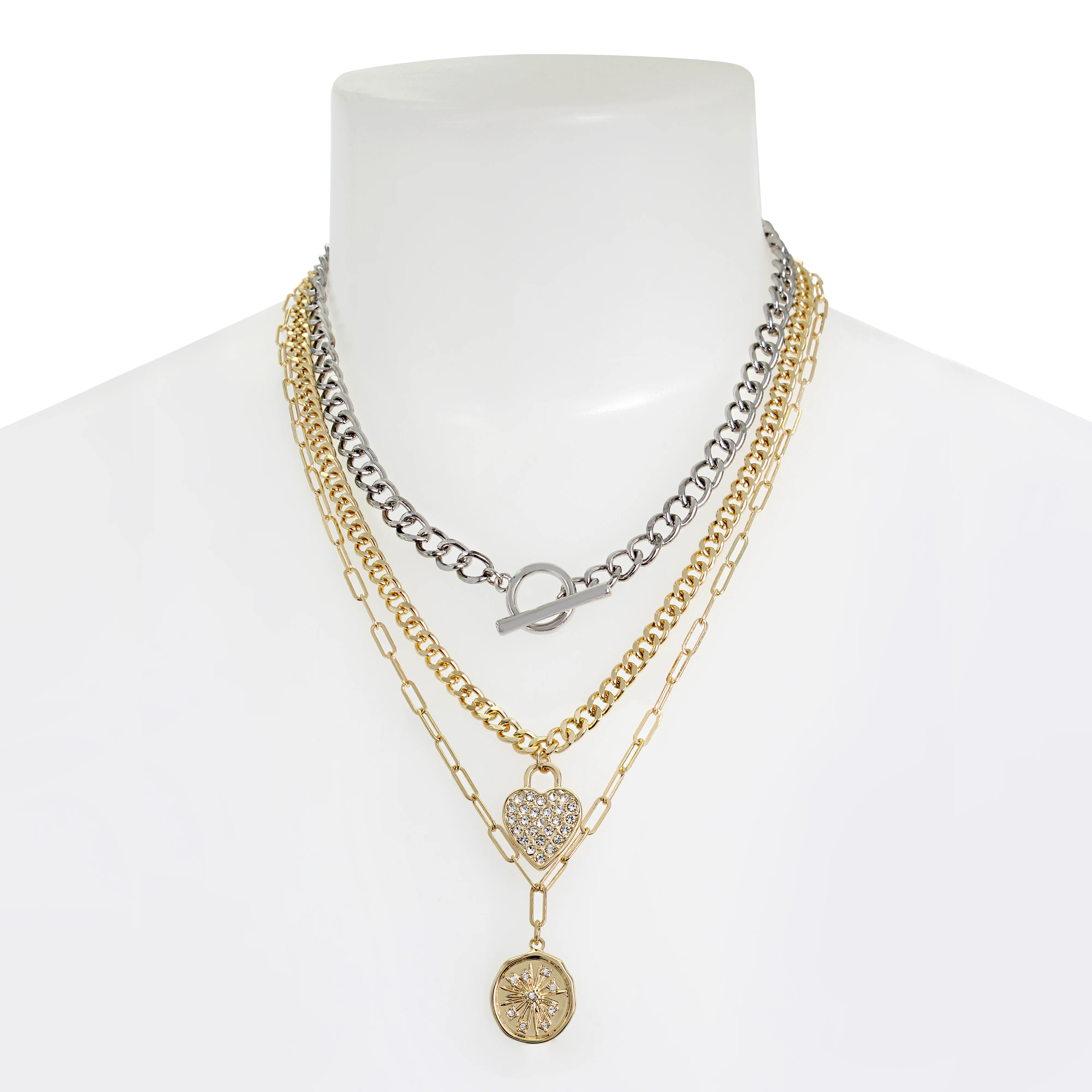 CHARM MULTI STRAND NECKLACE GOLD MULTI