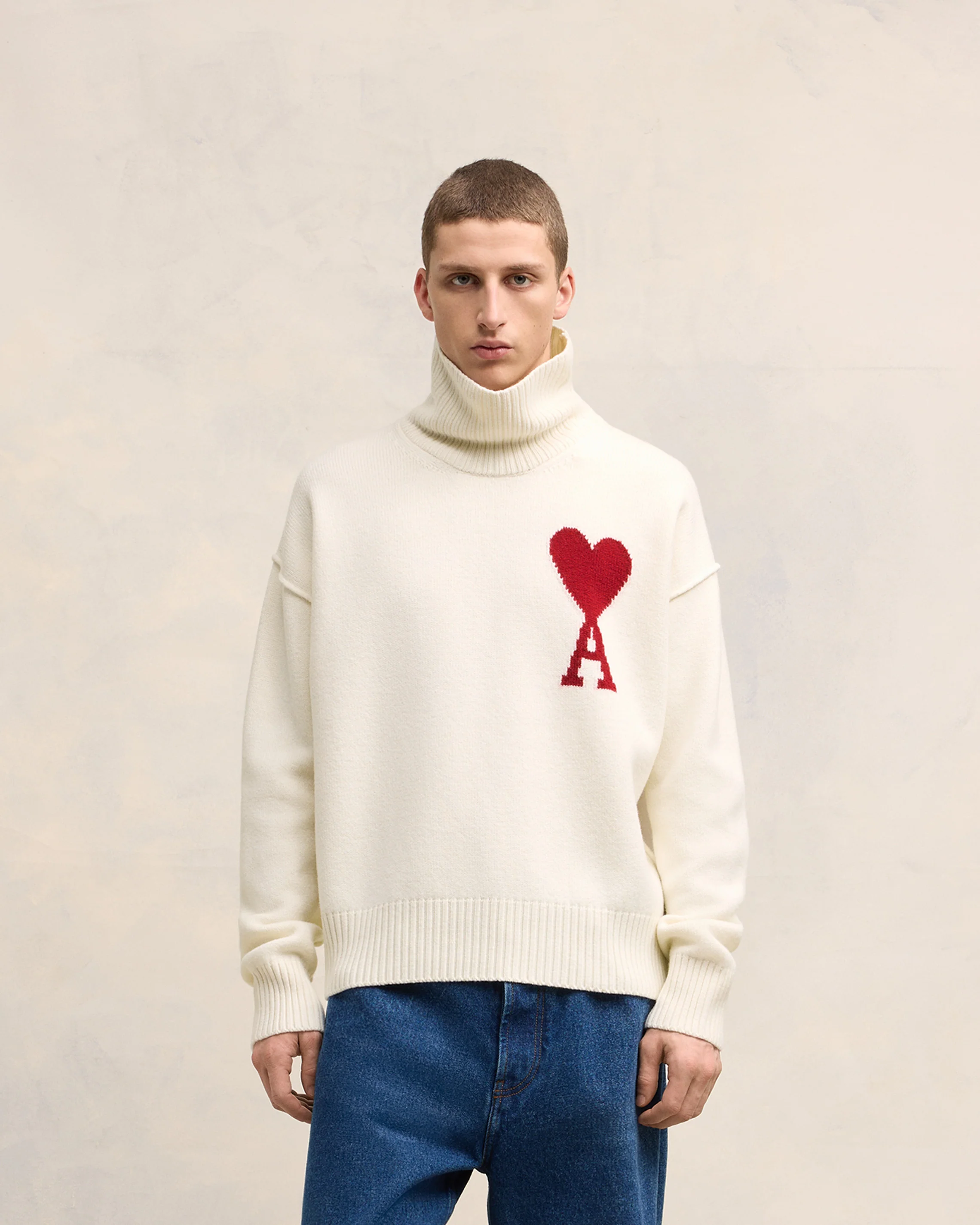 White Wool Ami de Coeur Sweater