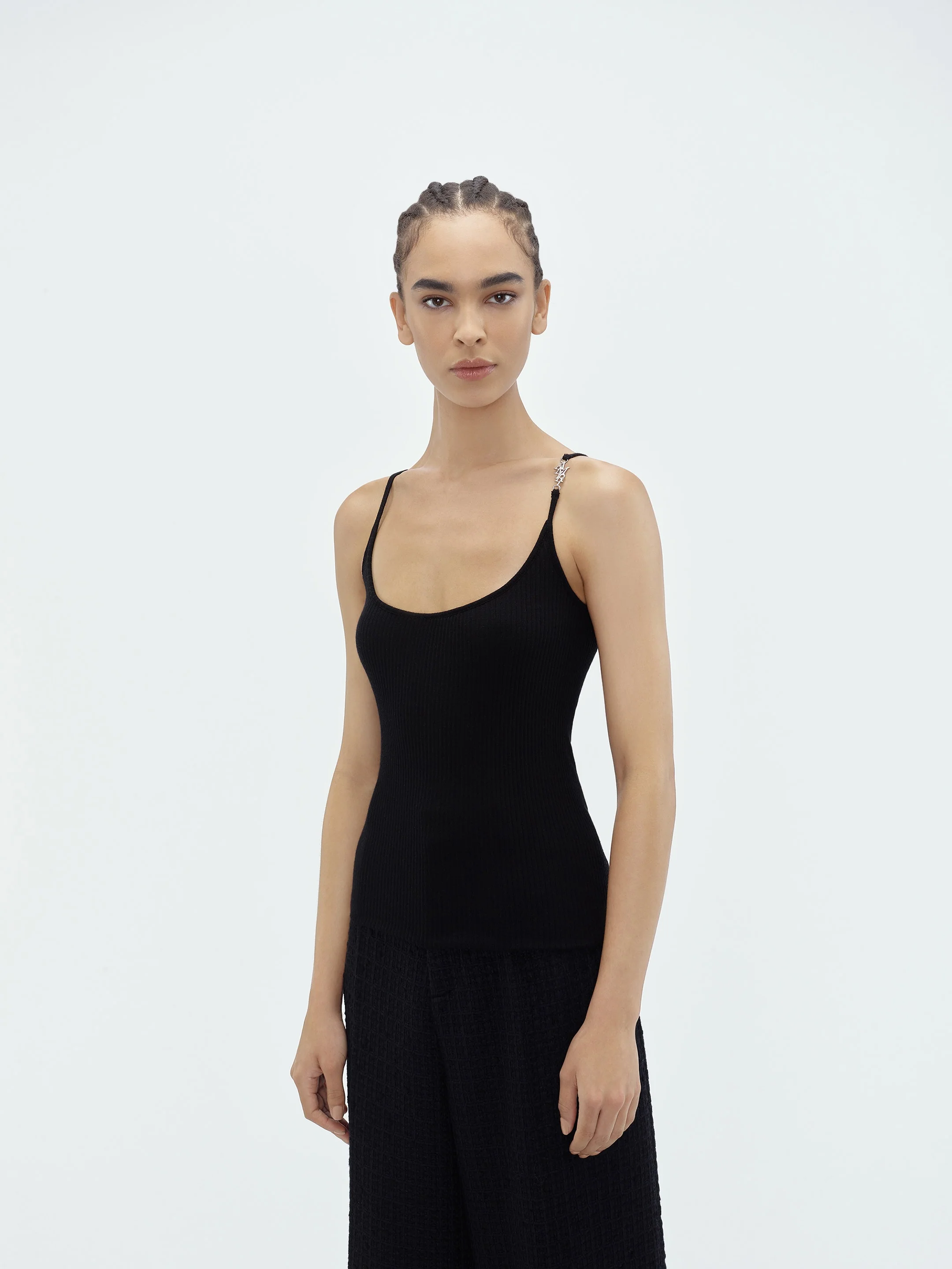WOMEN - VERTICAL AMIRI TANK TOP - BLACK