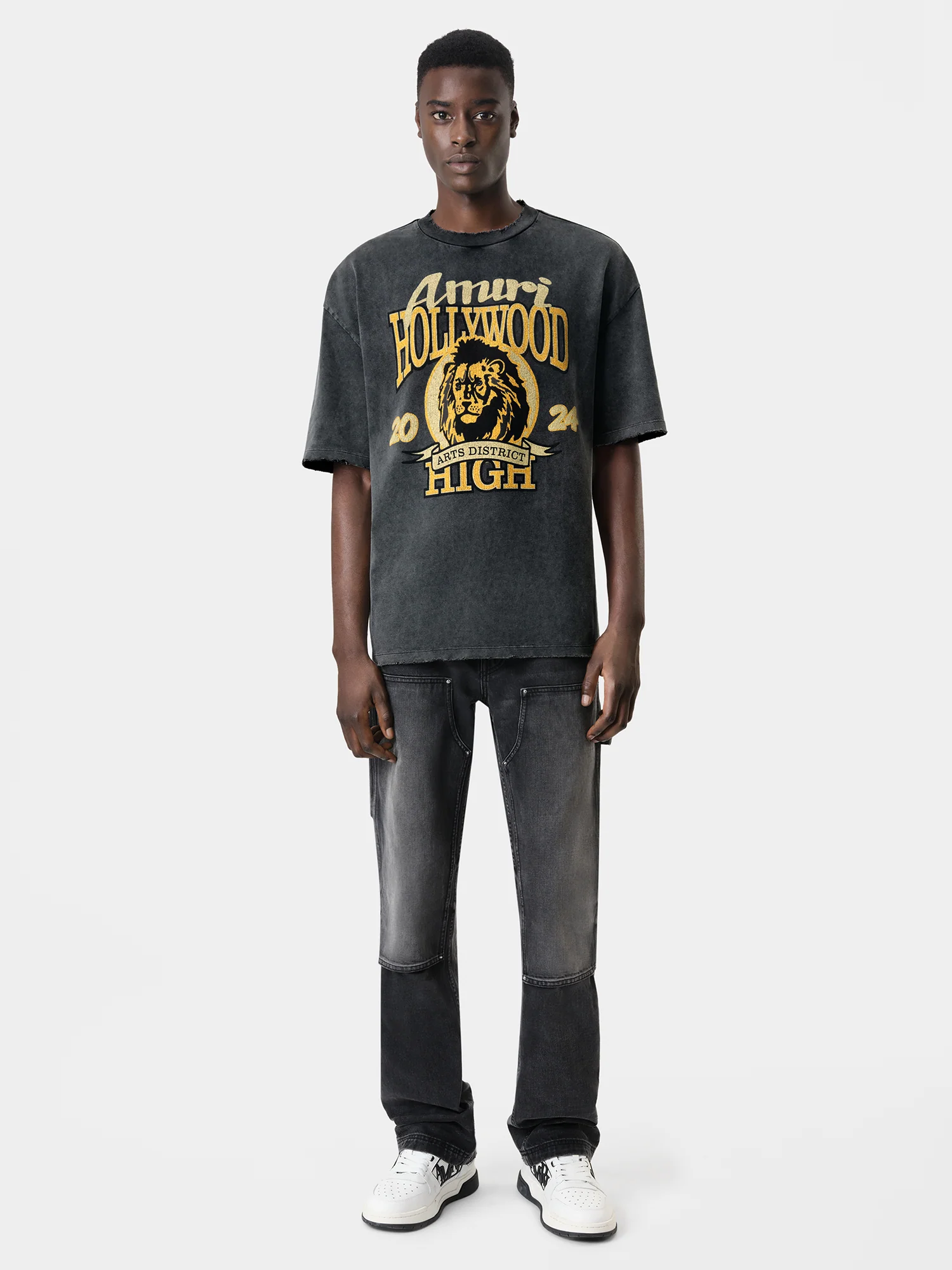 AMIRI HIGH LION SKATER TEE - Black