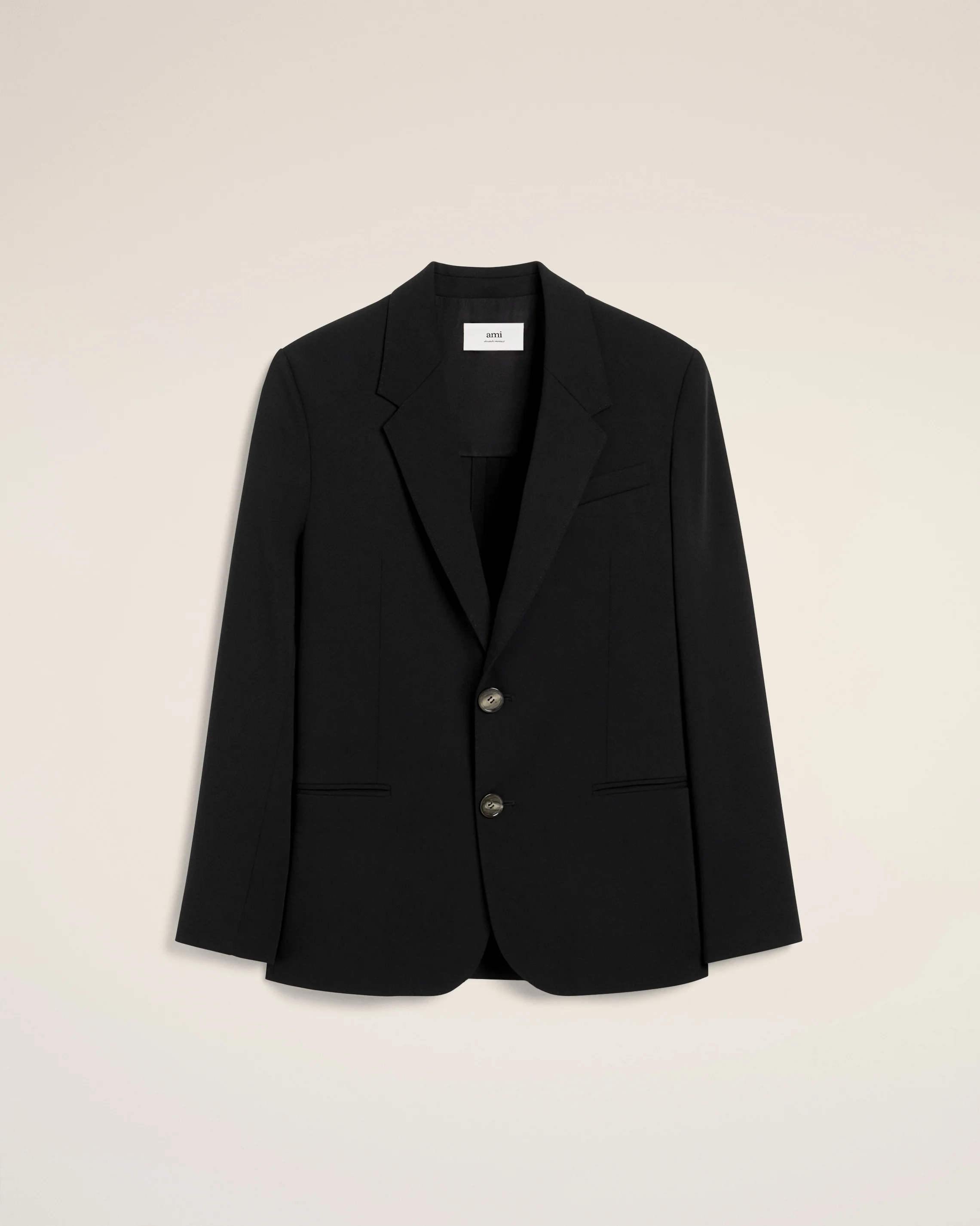 Black Wool Semi-Lined Jacket