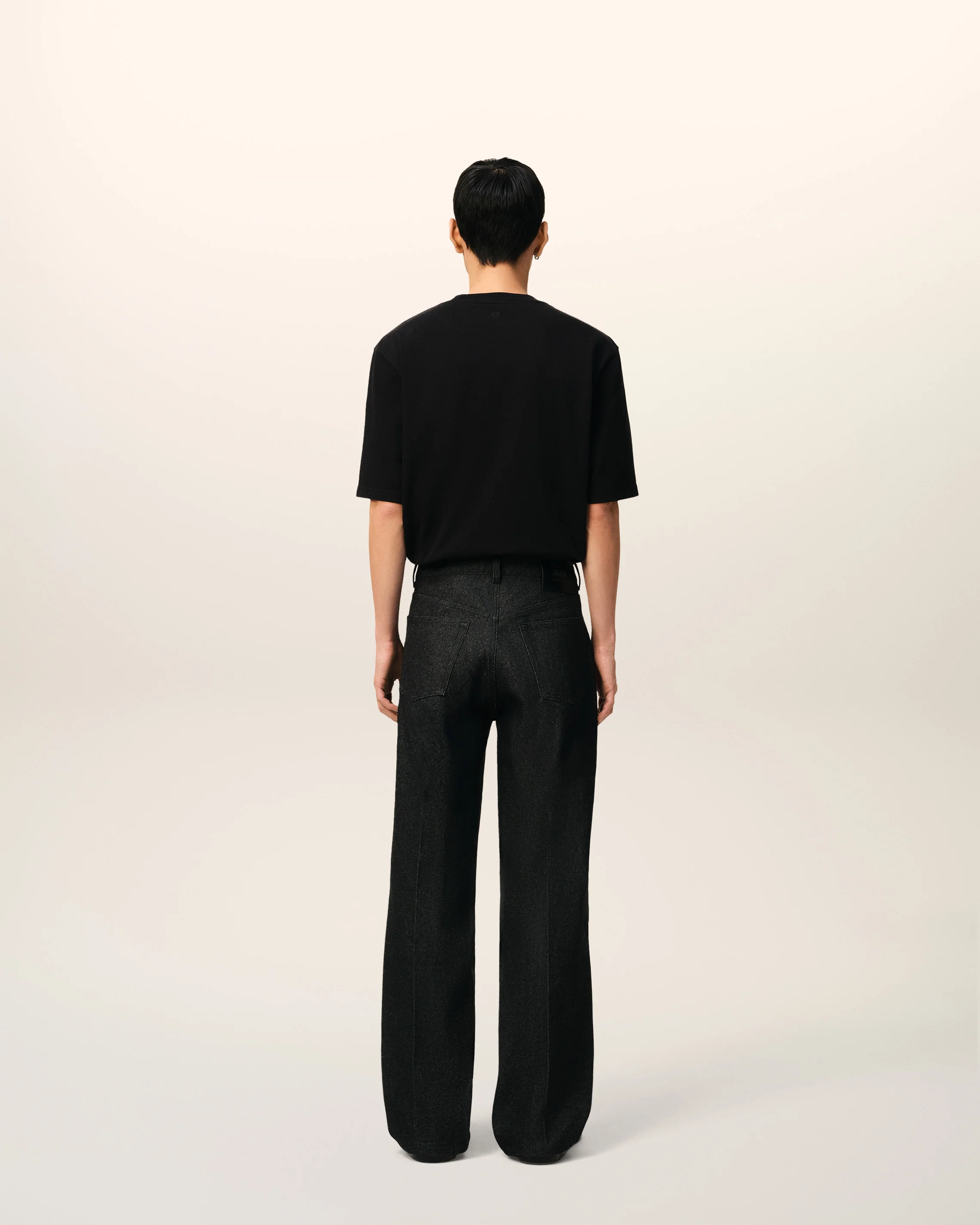 Black Cotton Large Fit Jeans