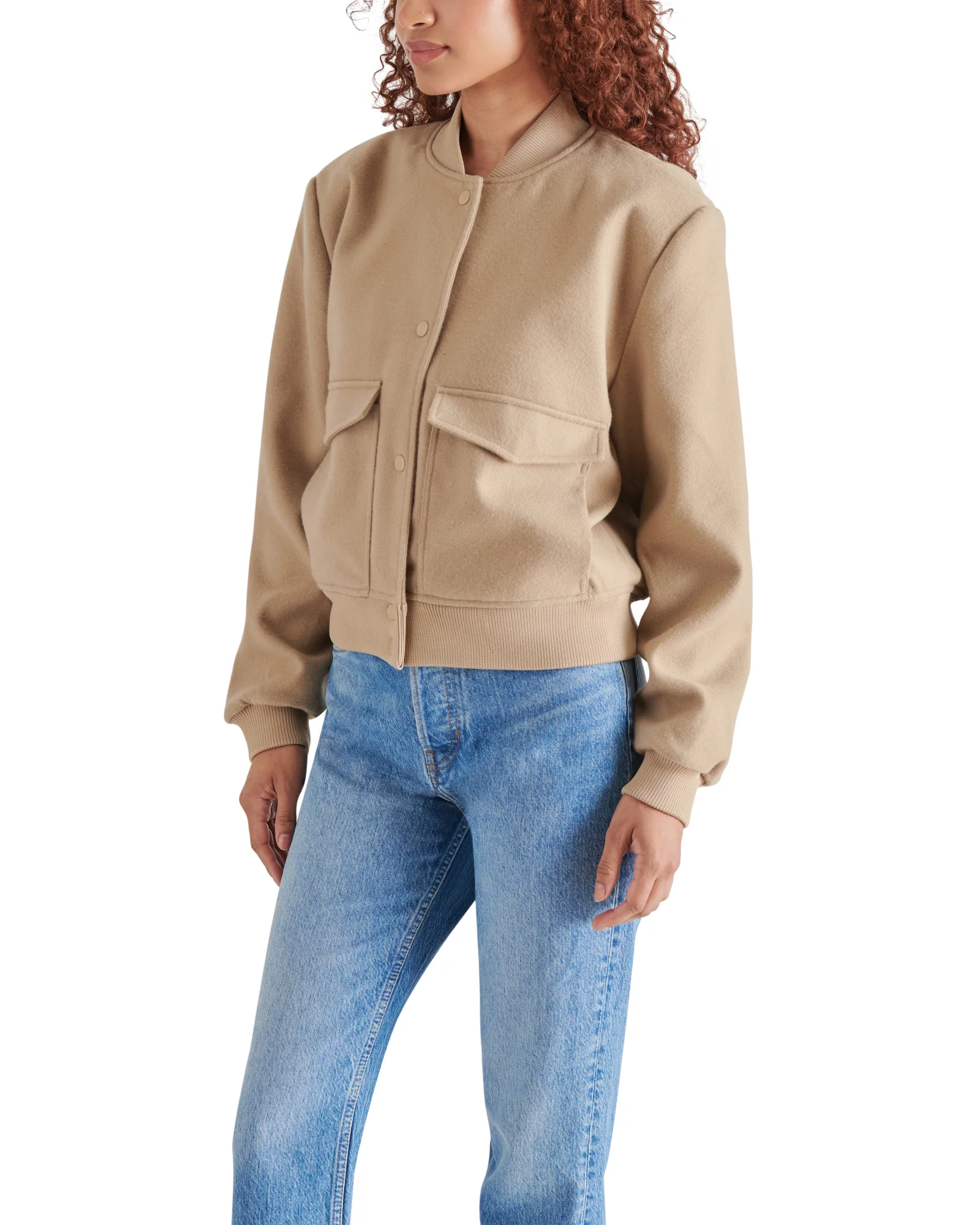 BOXY CUT BOMBER BEIGE