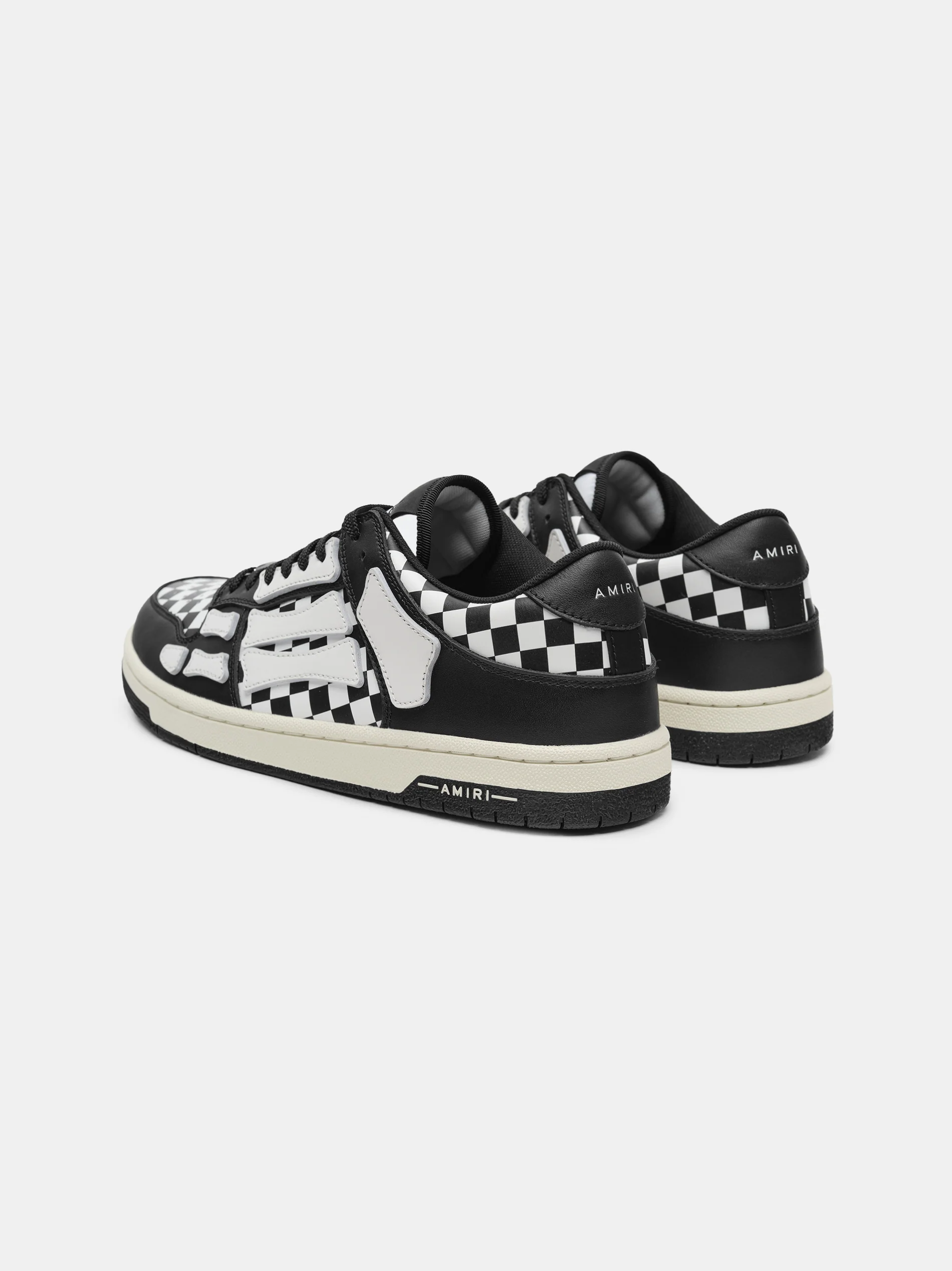 CHECKERED SKEL-TOP LOW - Black White