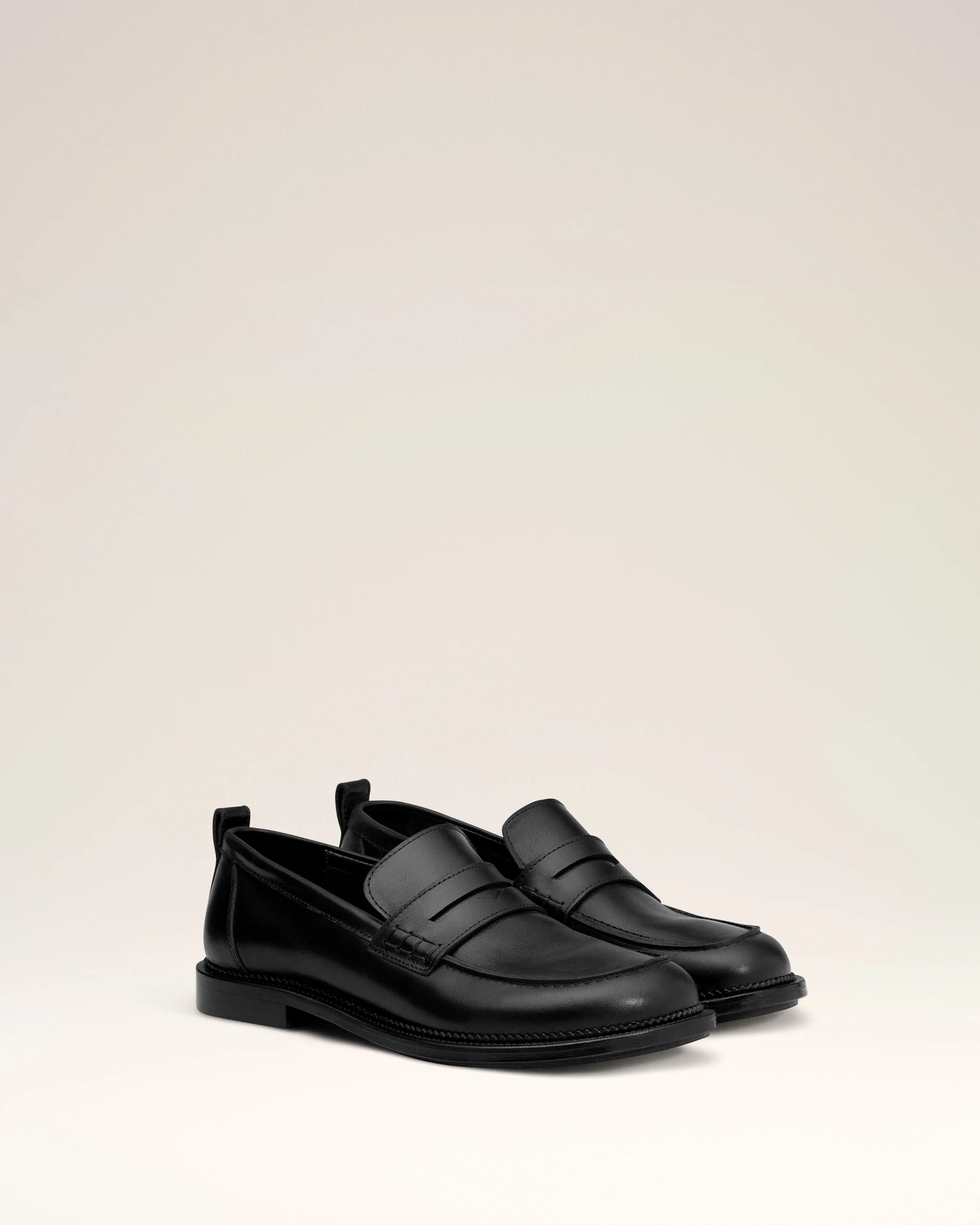 Black Leather Anatomical Toe Loafers