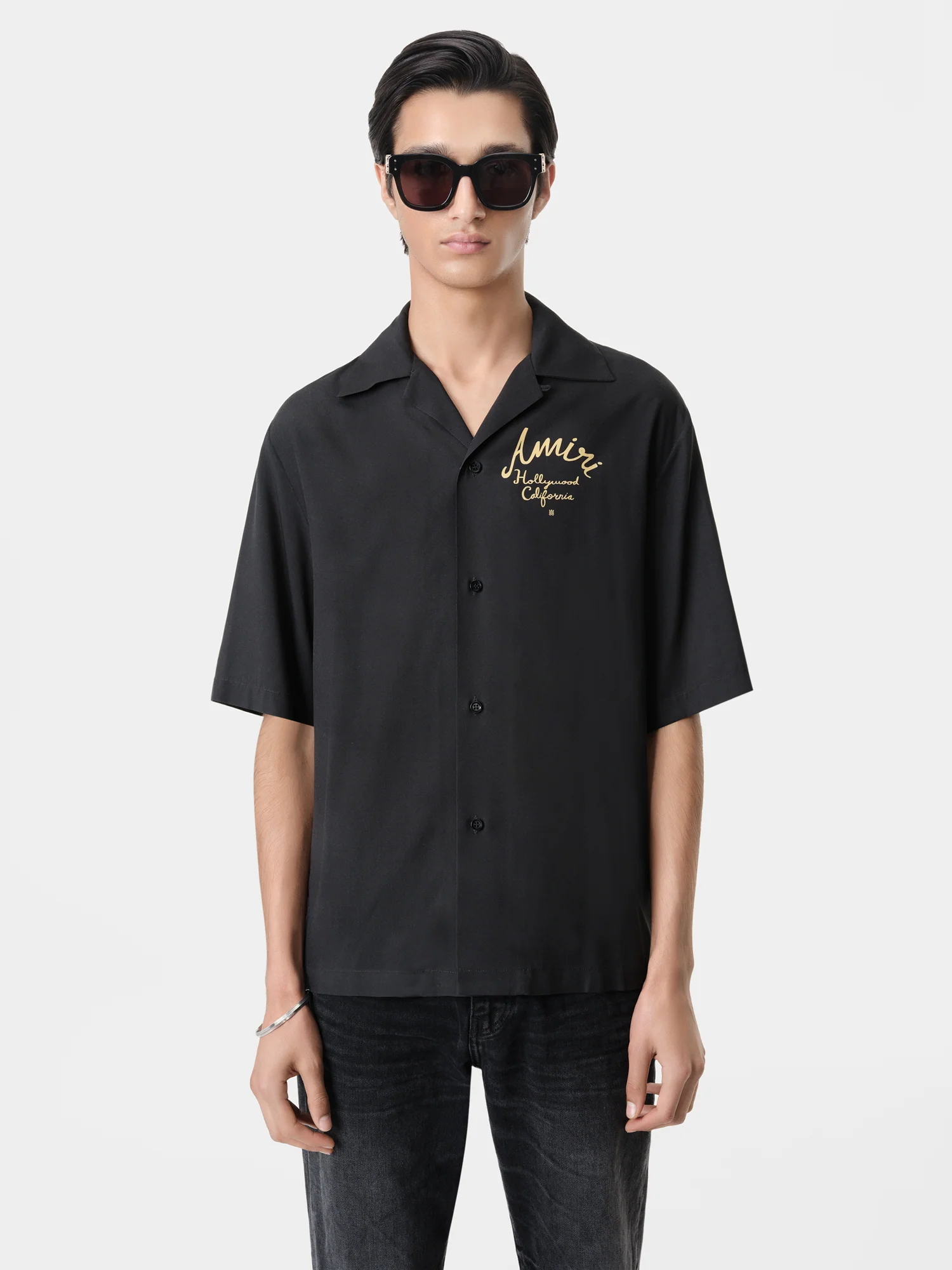 AMIRI HOLLYWOOD CAMP SHIRT - Black