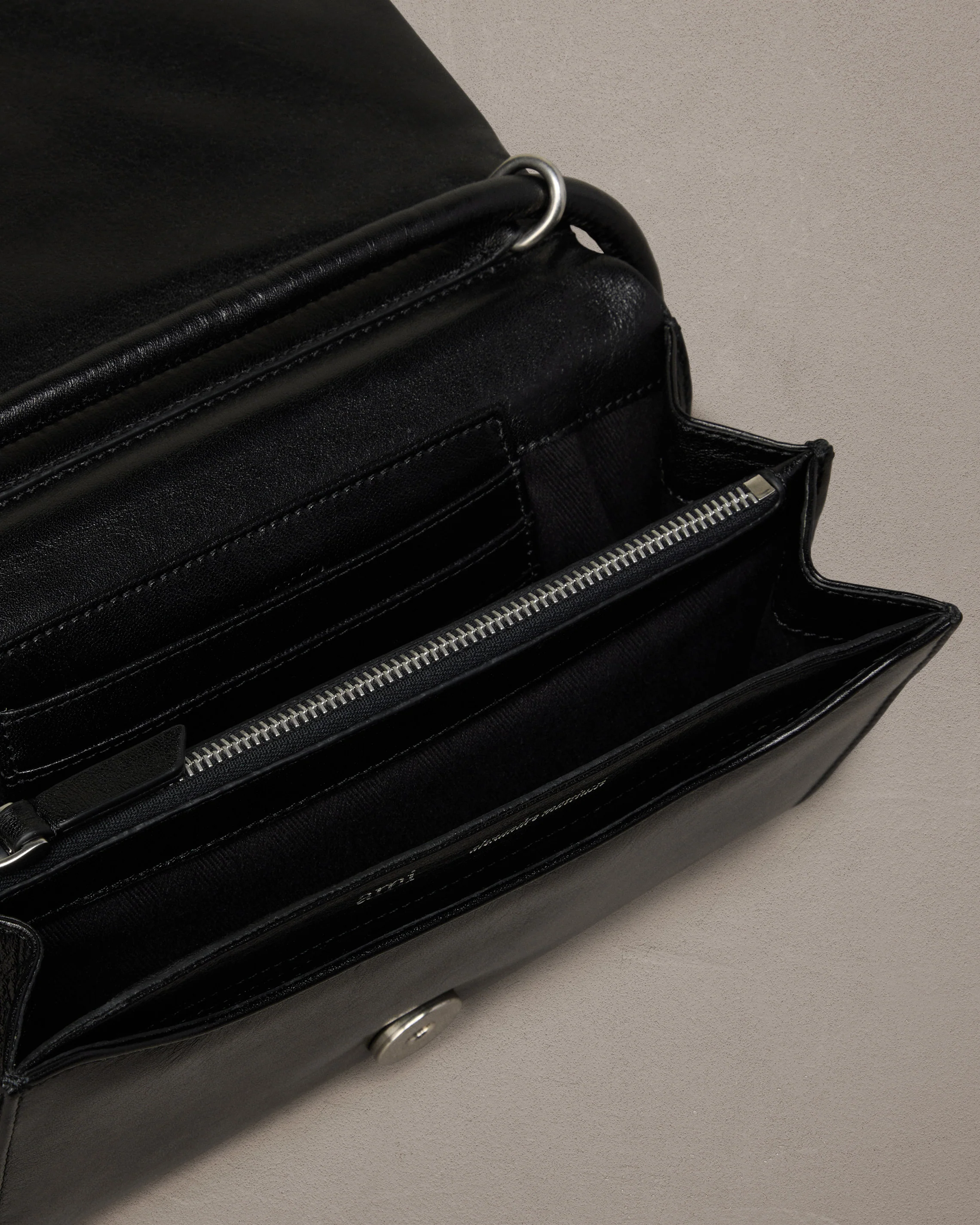 Black Leather Voulez-Vous Wallet Strap