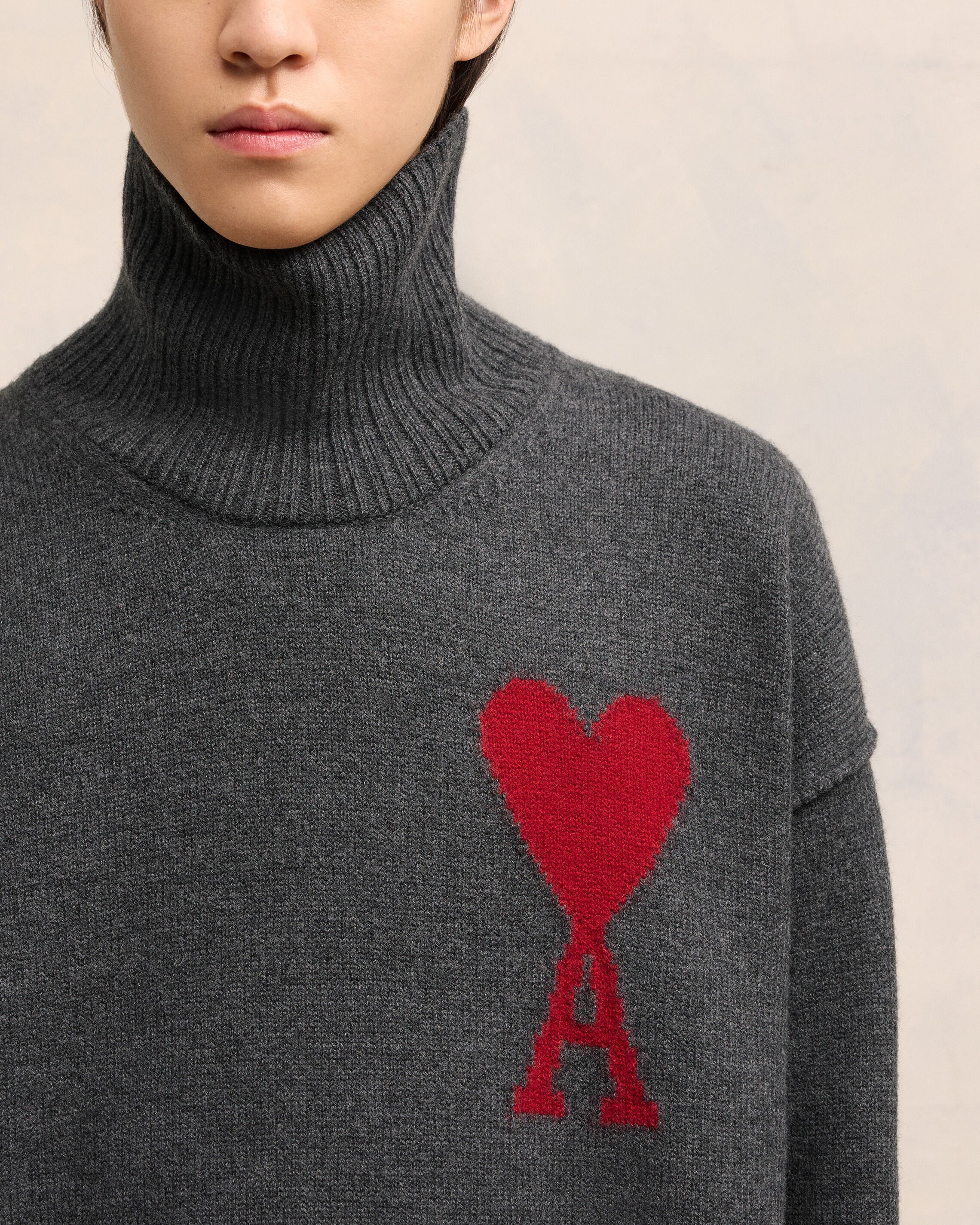 Grey Wool Ami de Coeur Sweater