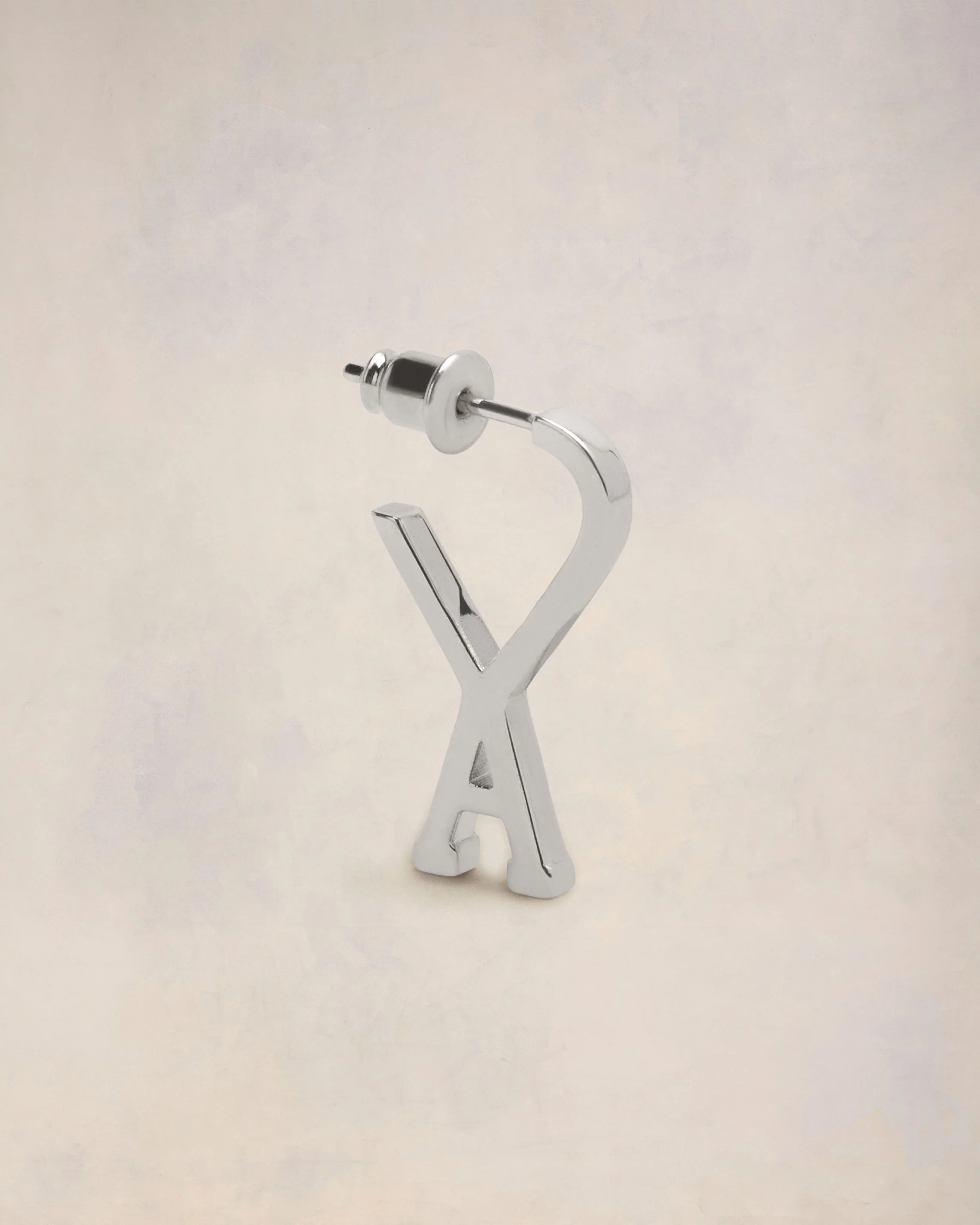 Silver Brass Small Ami de Coeur Hoop