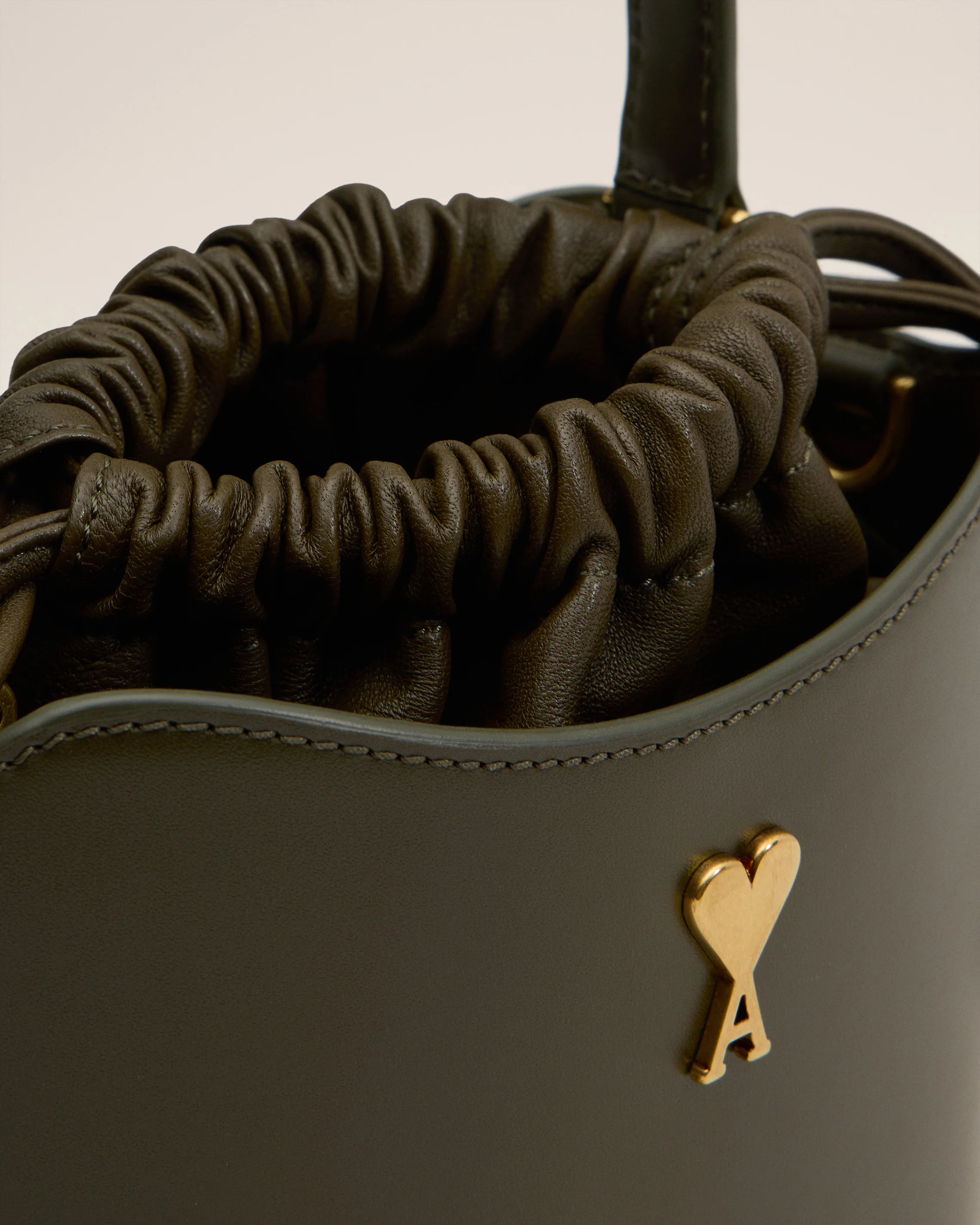 Green Leather Mini Paris Paris Bucket Bag