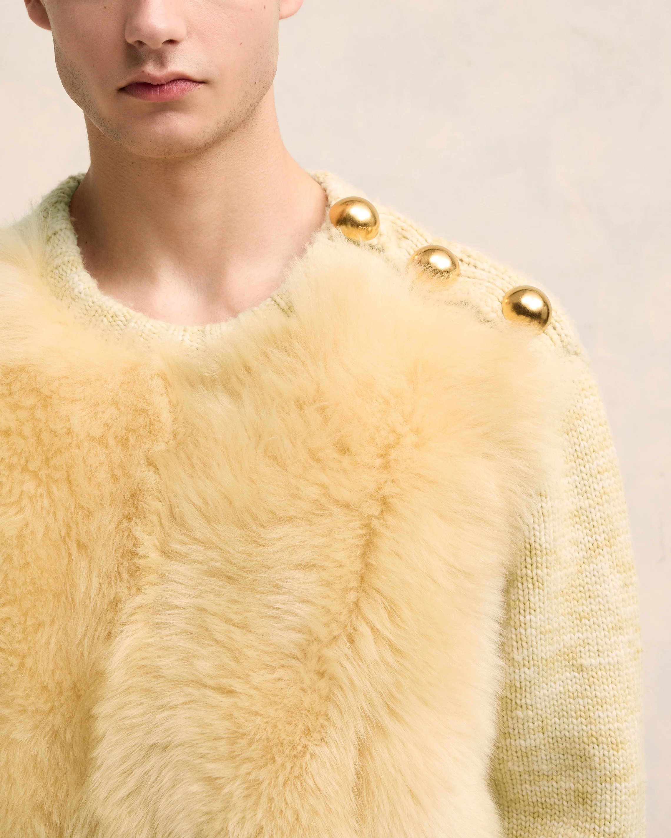 Shearling Crew Neck Sweater