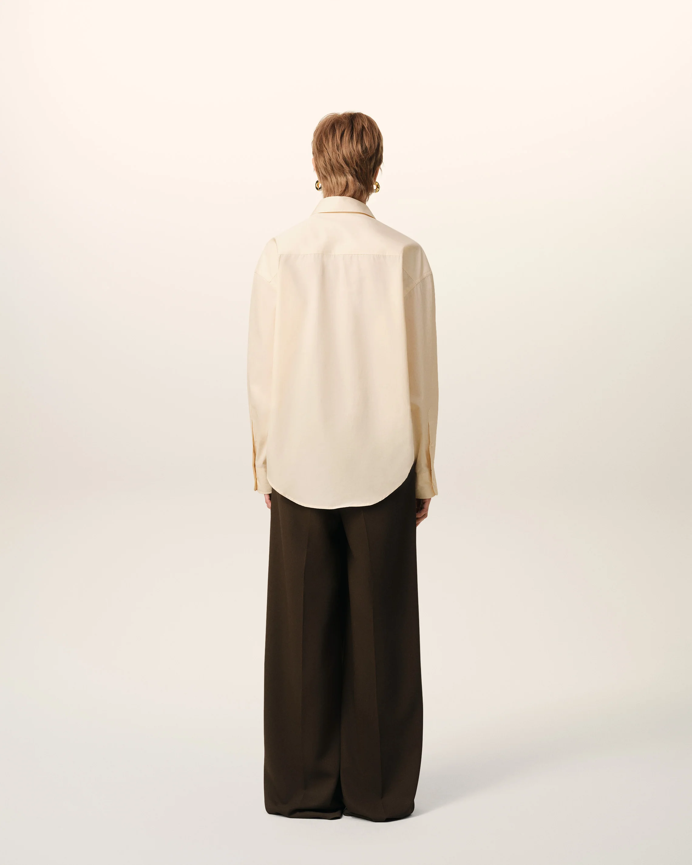 Beige Cotton Ami de Coeur Boxy Shirt