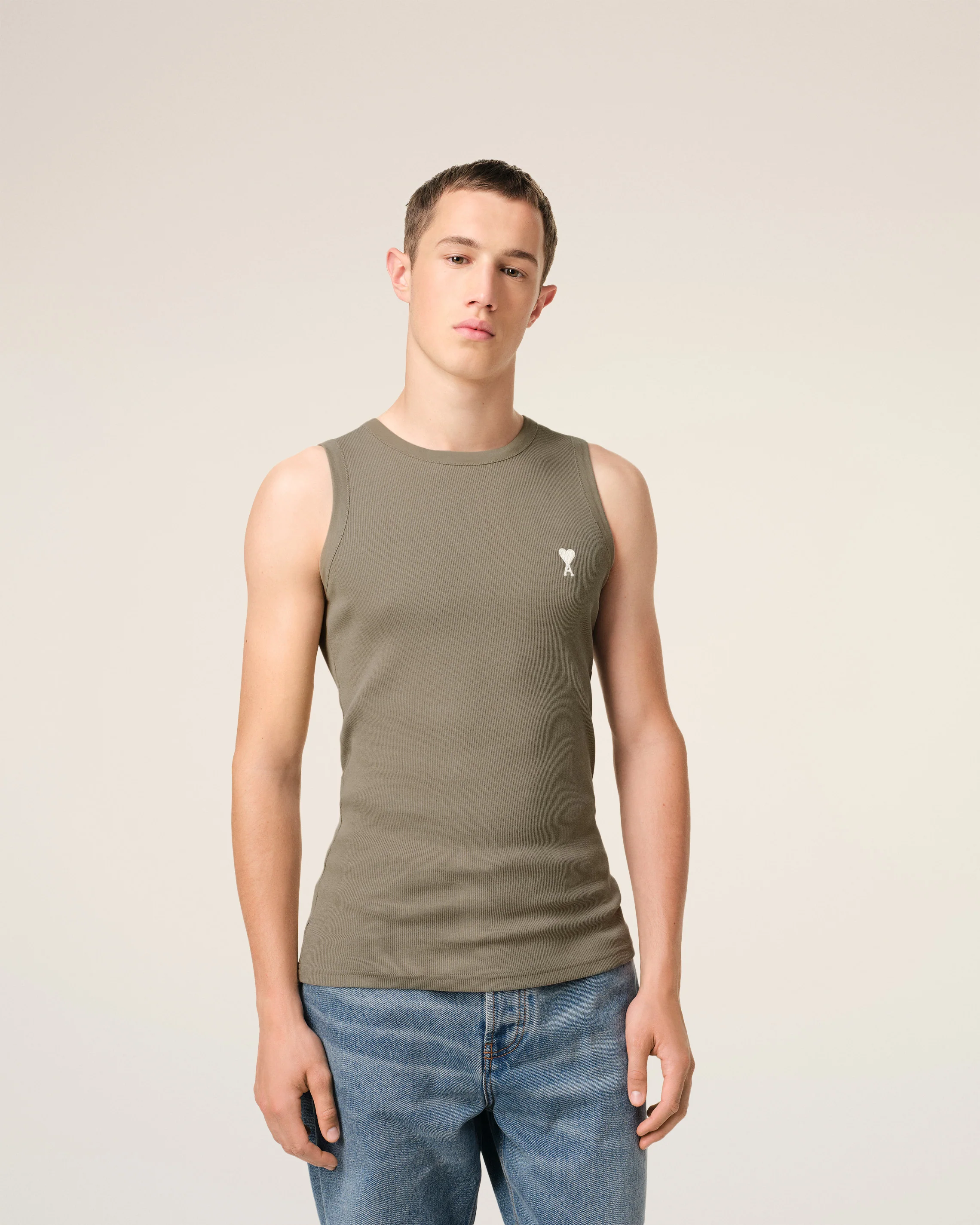 Green Cotton Rib Ami de Coeur Tanktop