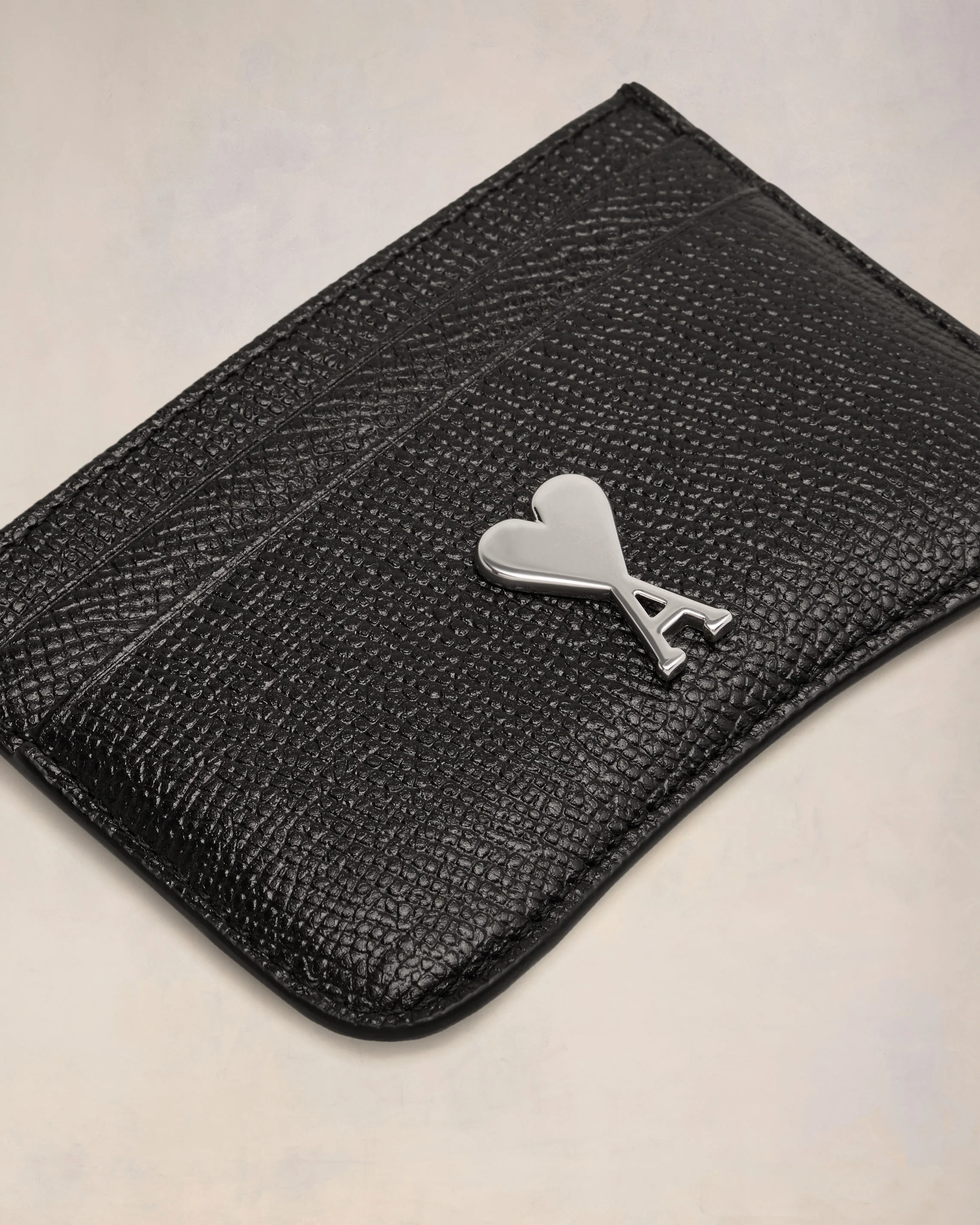 Black Leather Paris Paris Card Holder