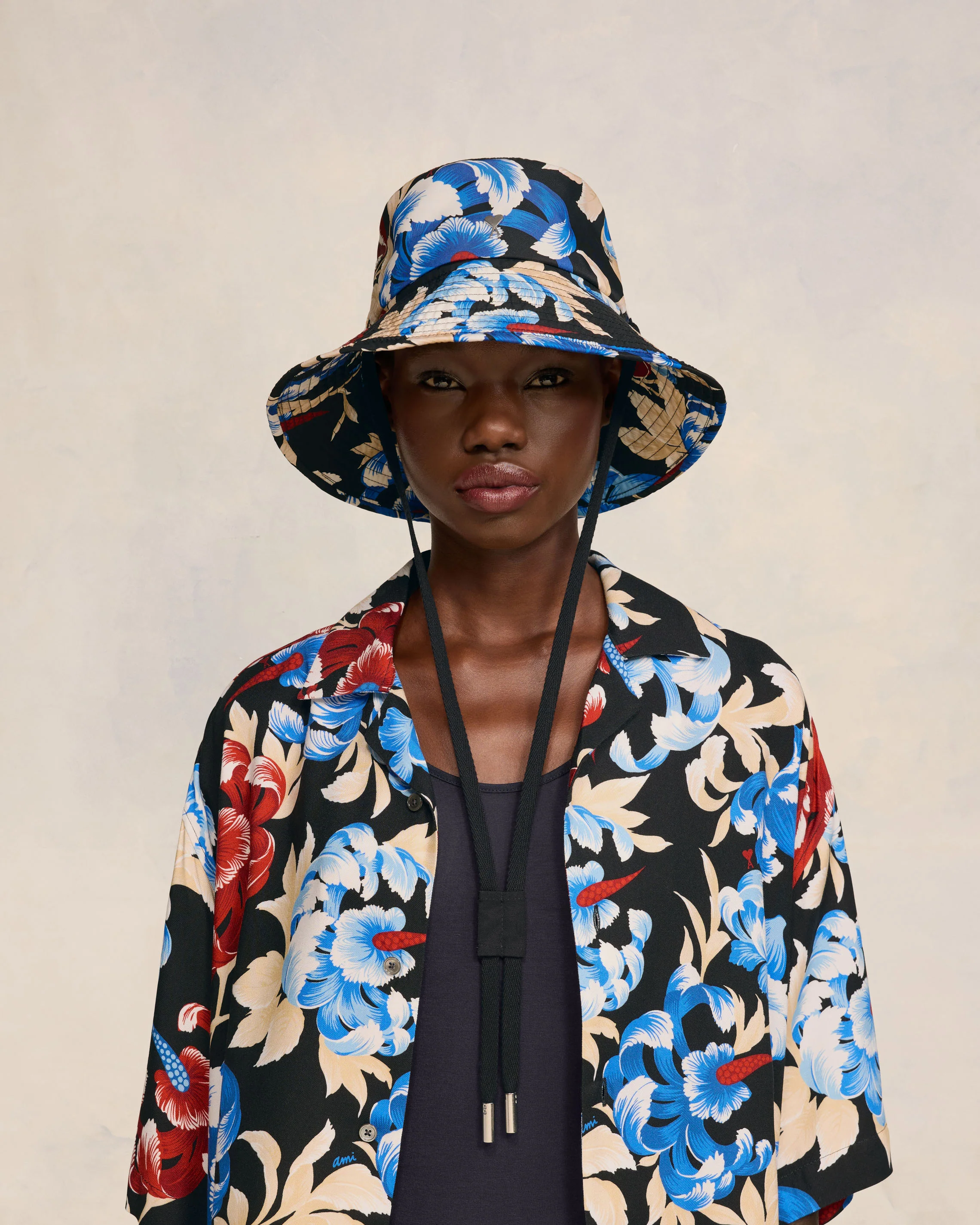 Printed Bucket Hat With String