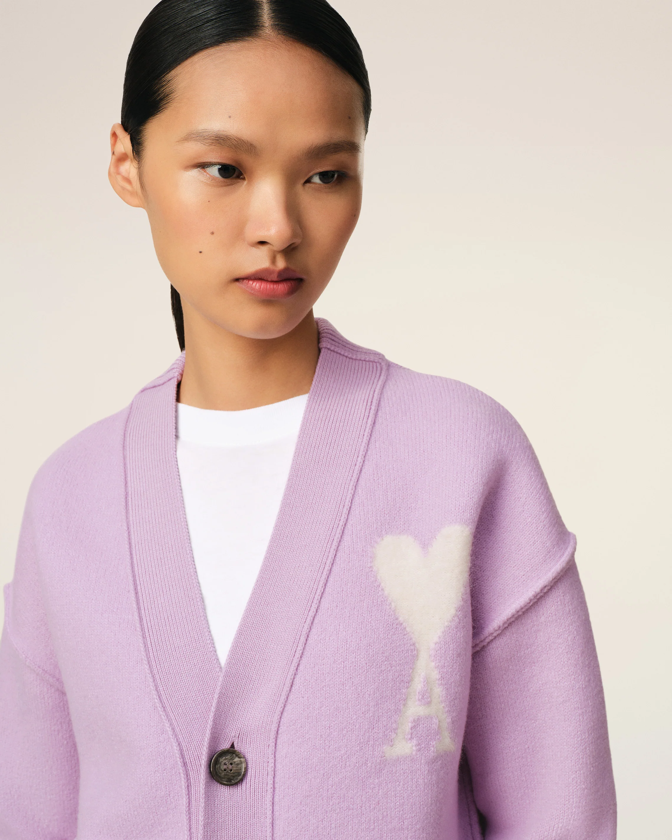 Purple Wool Ami de Coeur Cardigan