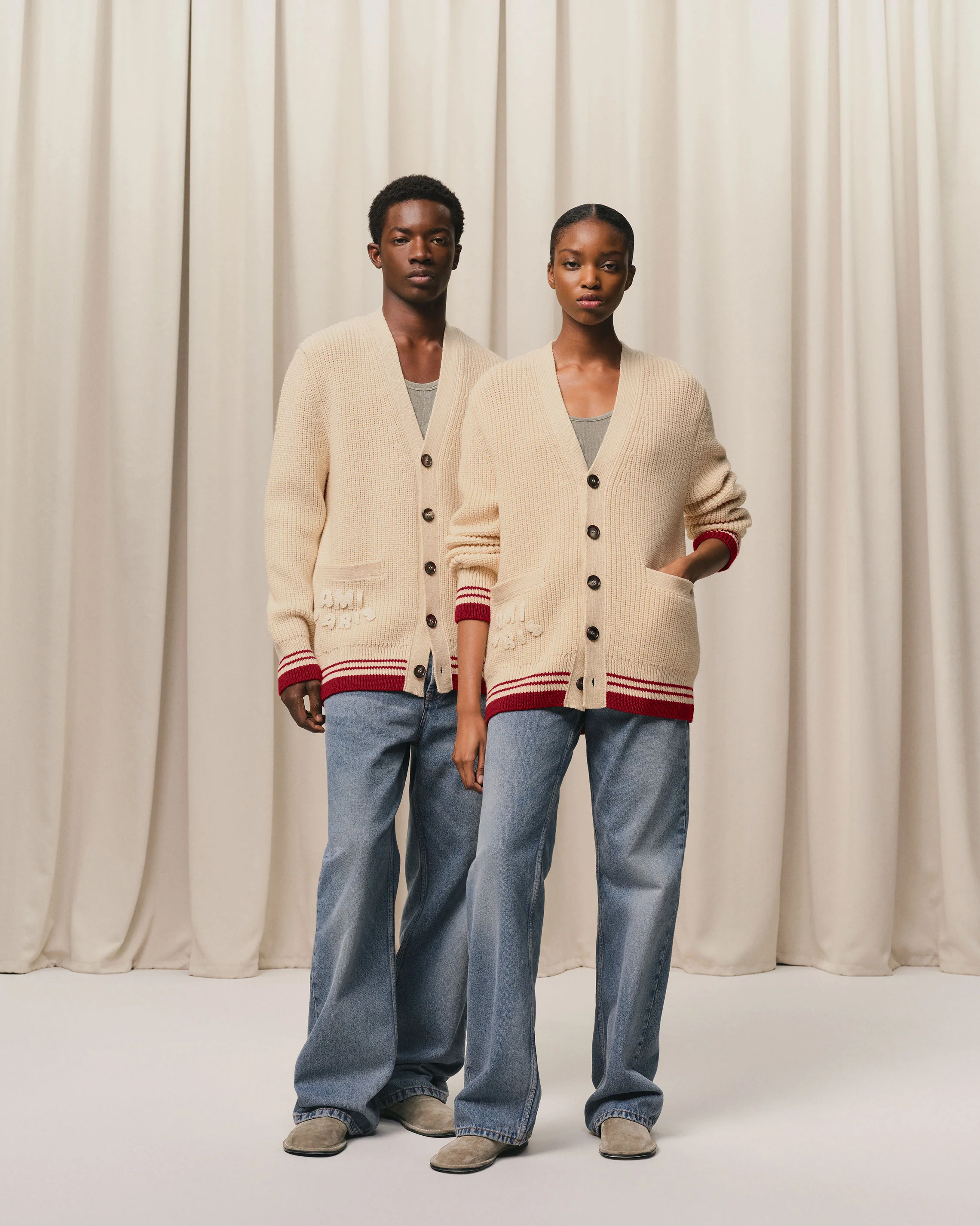 Beige Wool Ribbed Sweater