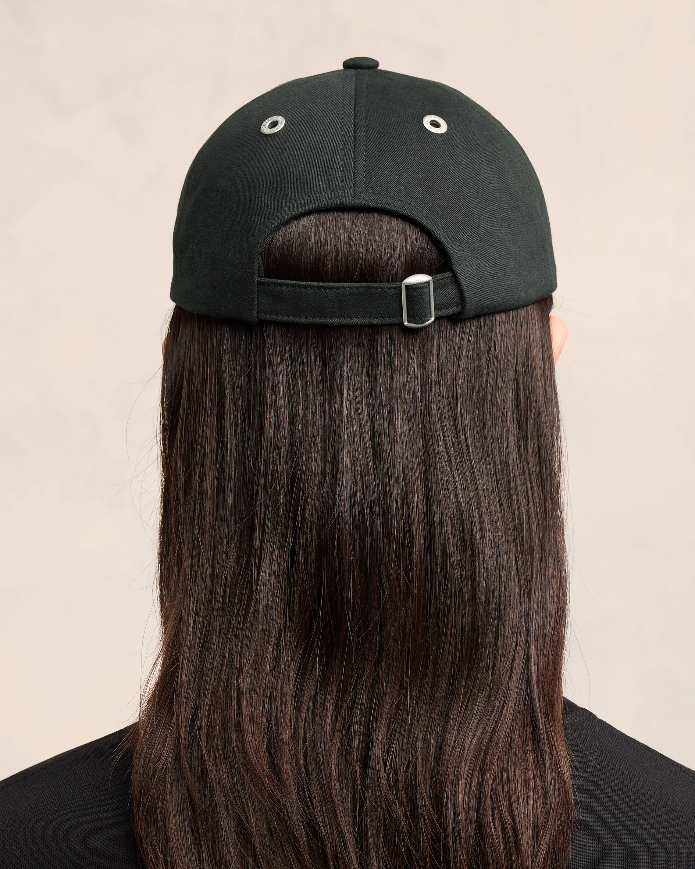 Black Cotton Ami de Coeur Embroidery Cap