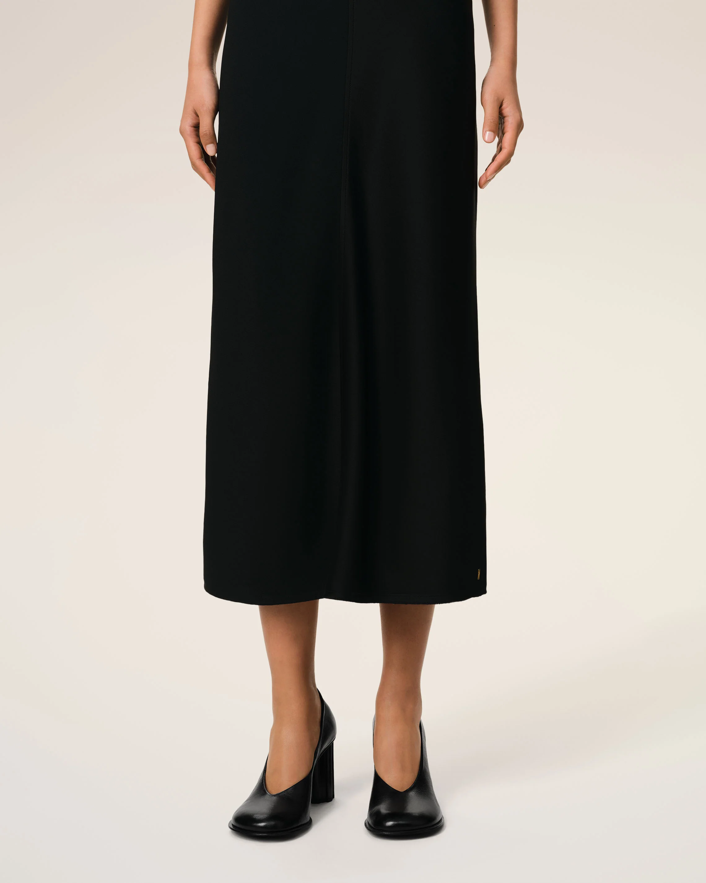 Black Leather Piano Pump