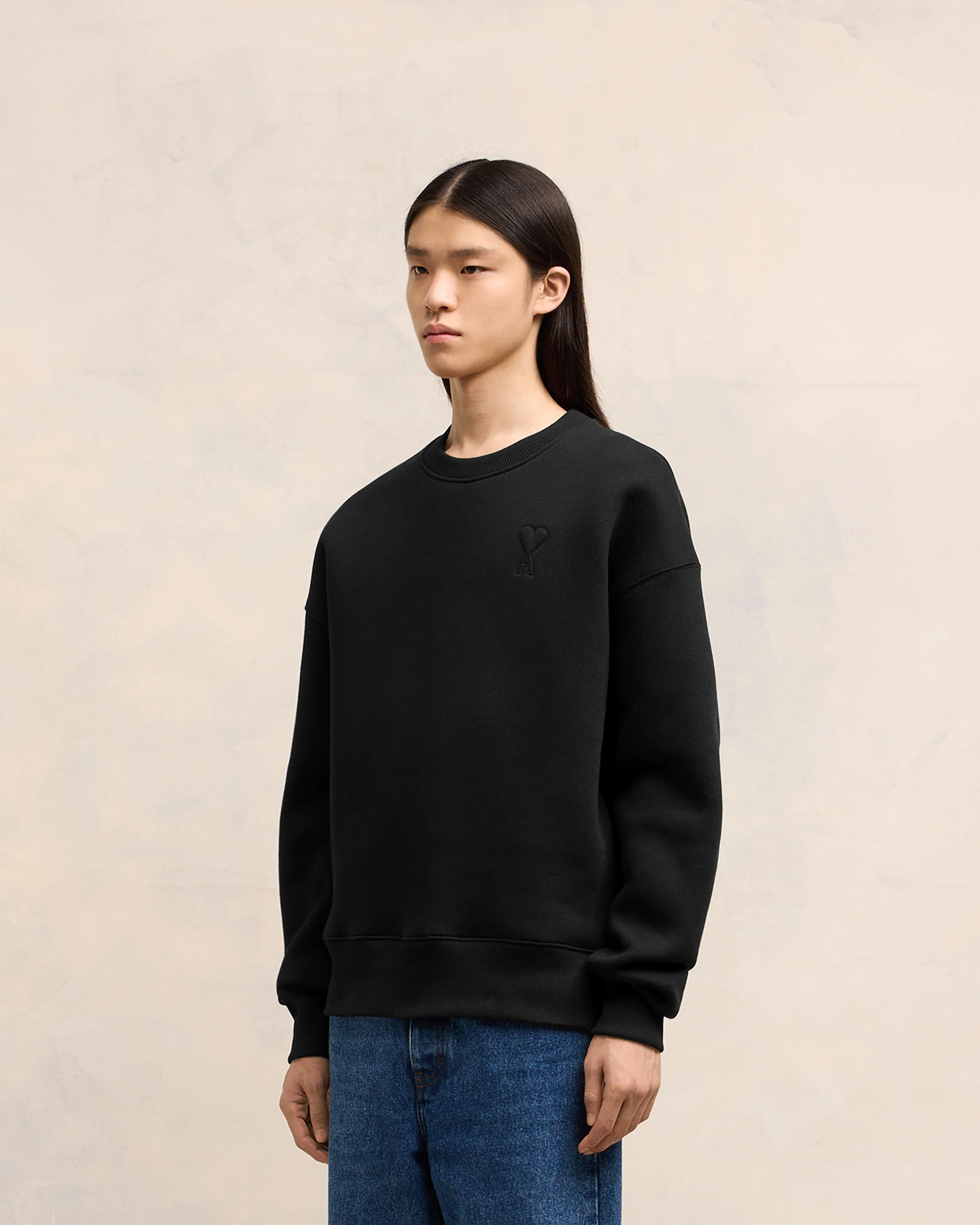 Black Cotton Ami de Coeur Sweatshirt