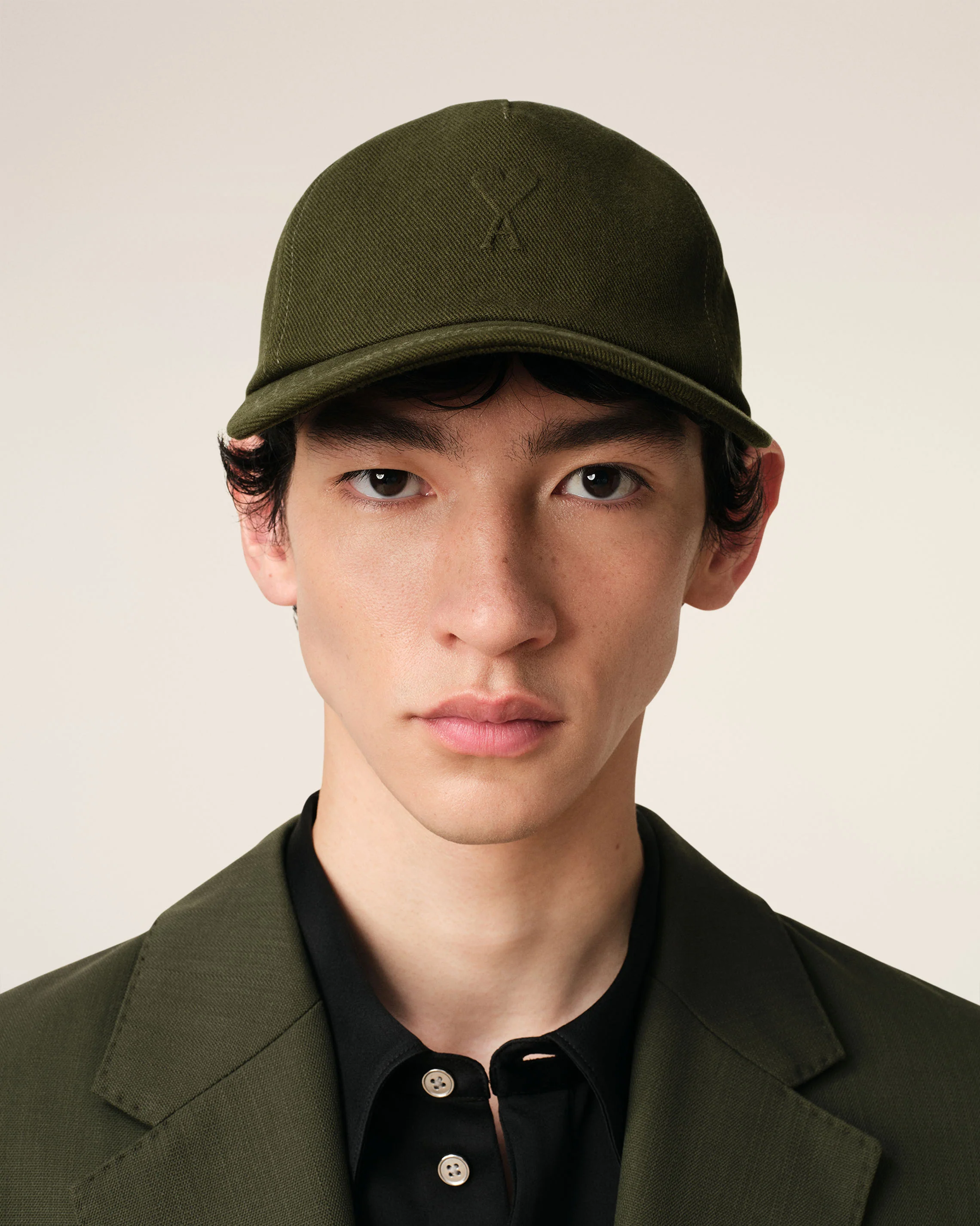 Green Cotton Embossed Ami de Coeur Cap