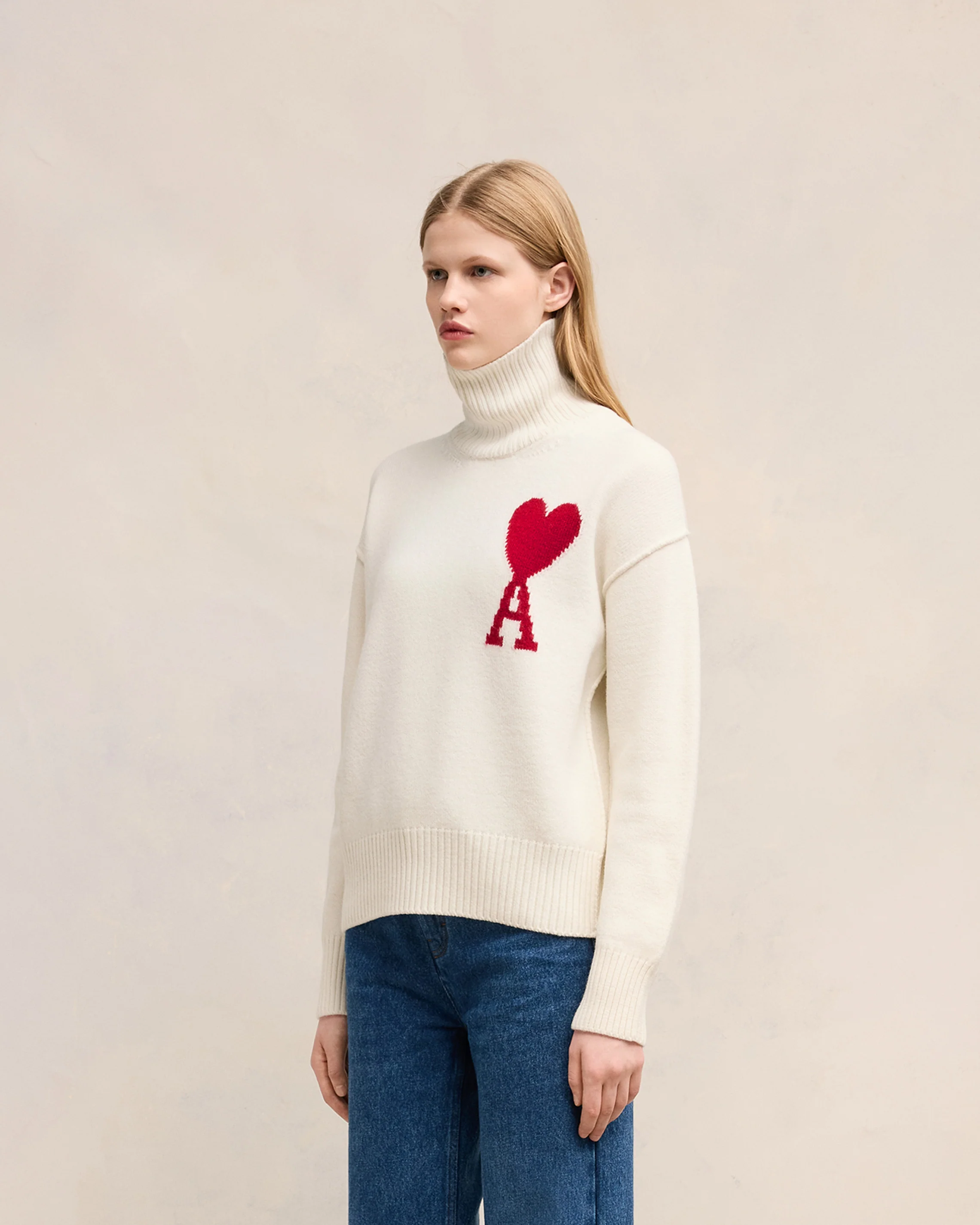 White Wool Ami de Coeur Sweater