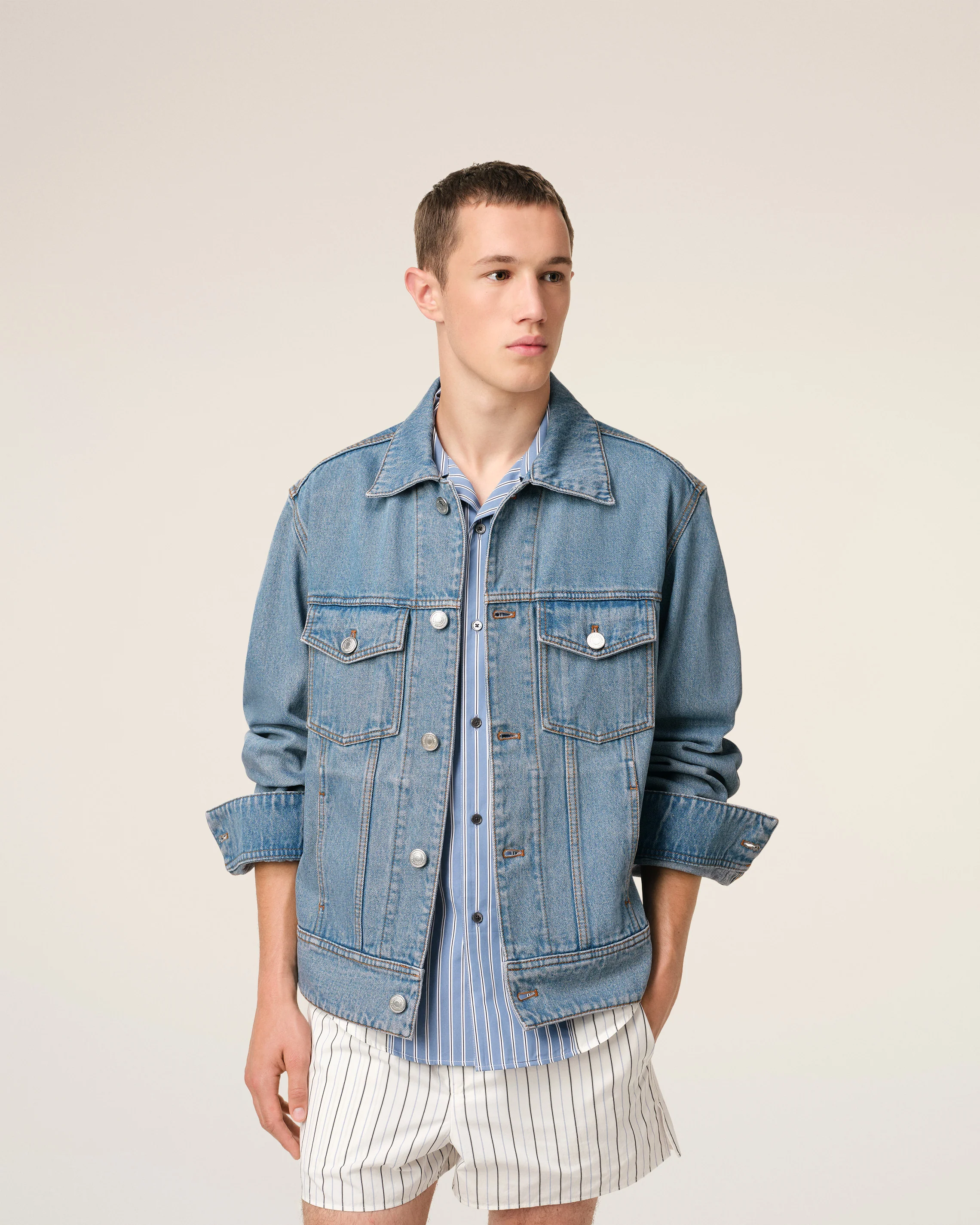 Blue Cotton Ami Paris Trucker Jacket