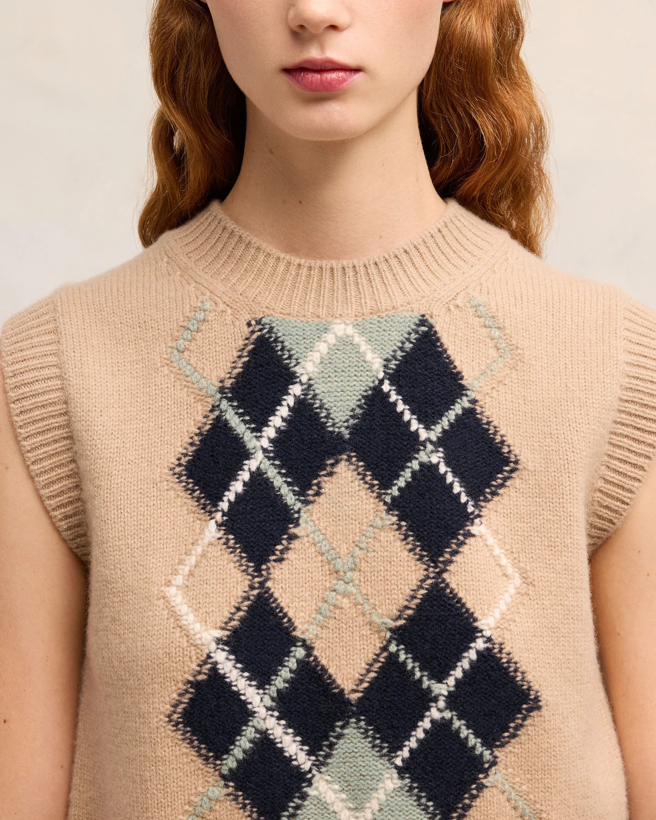 Argyle Sleeveless Sweater