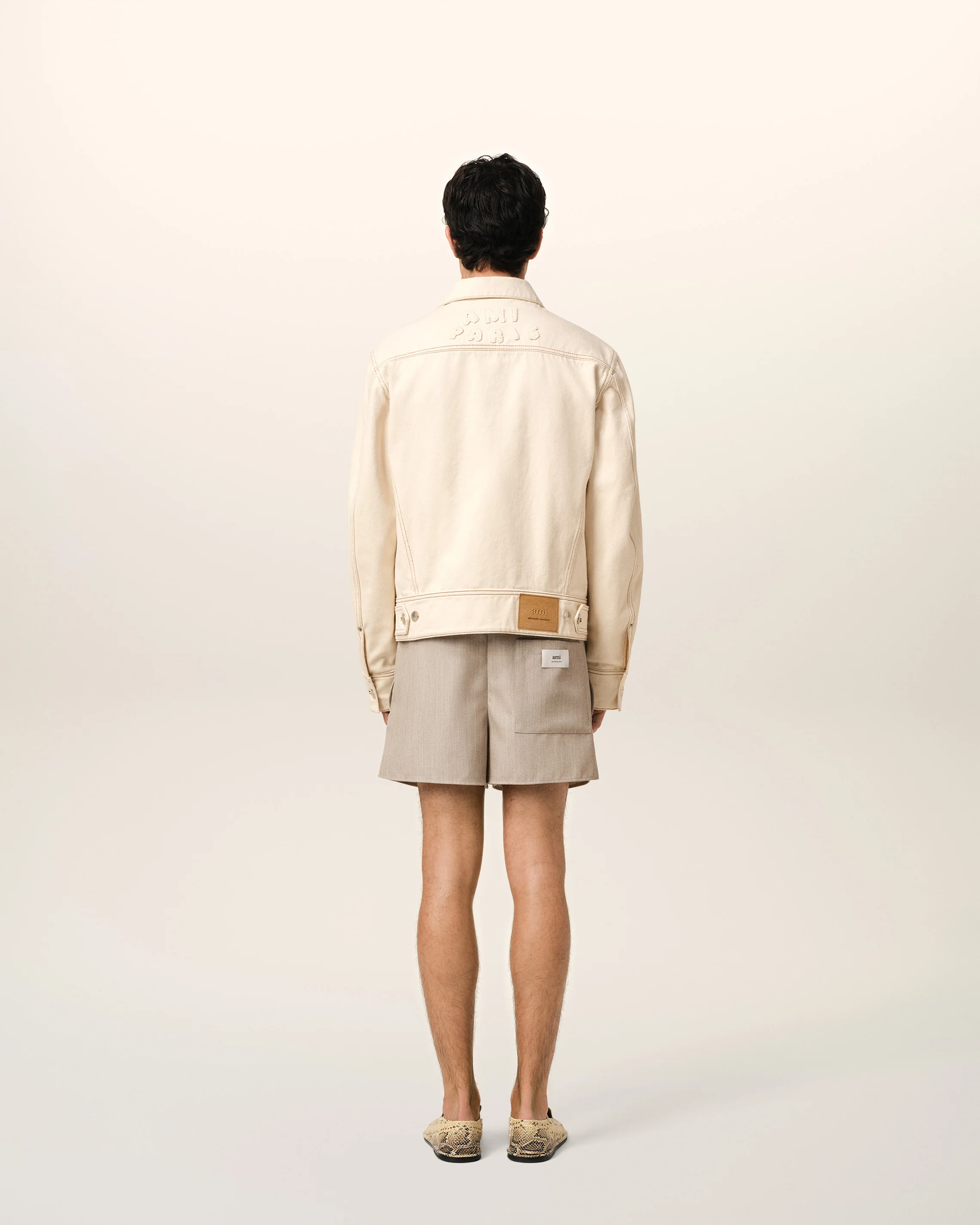 Beige Cotton Ami Paris Trucker Jacket