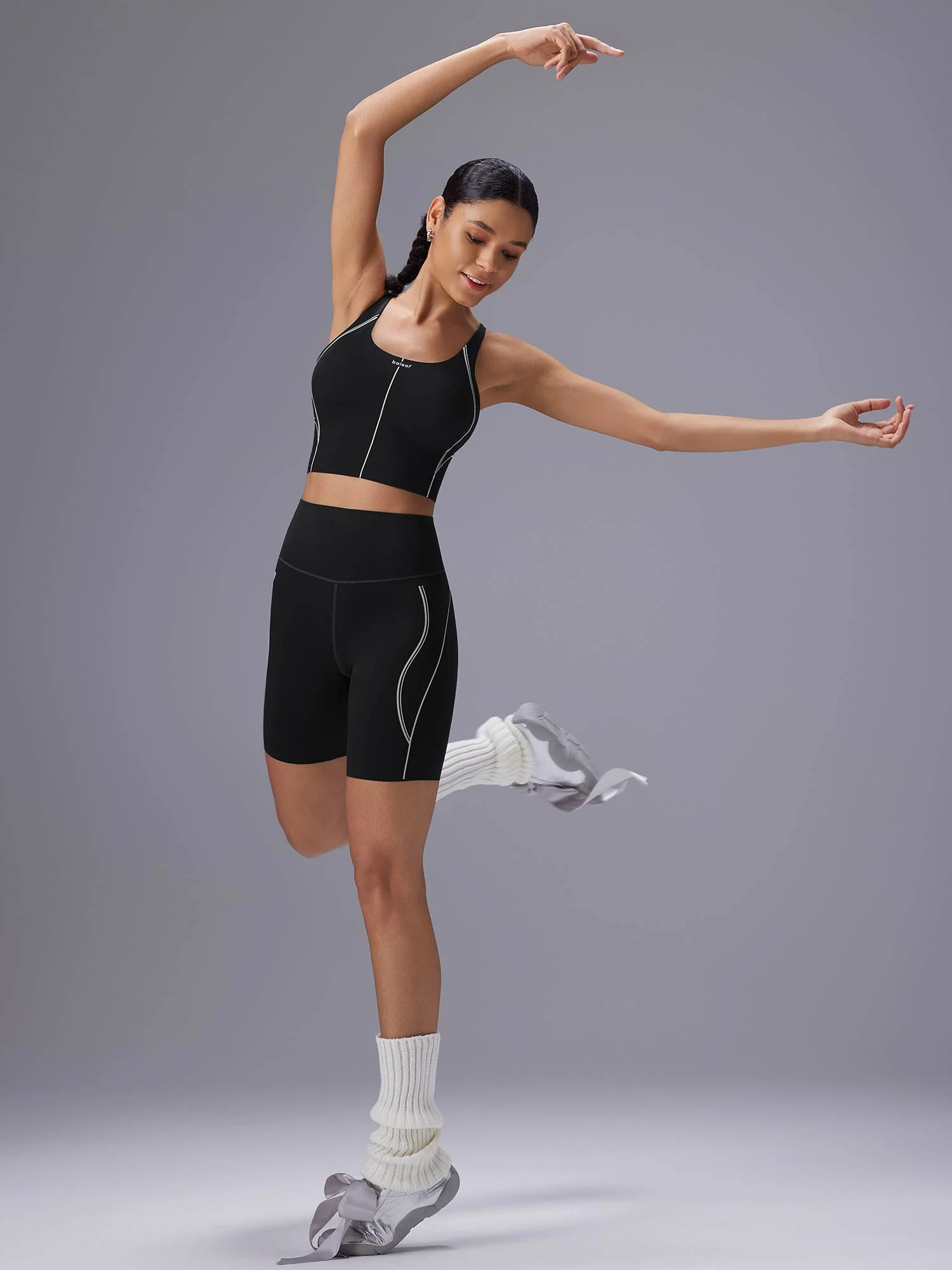 Freeleaf 8 High Rise Stripe Print Shorts