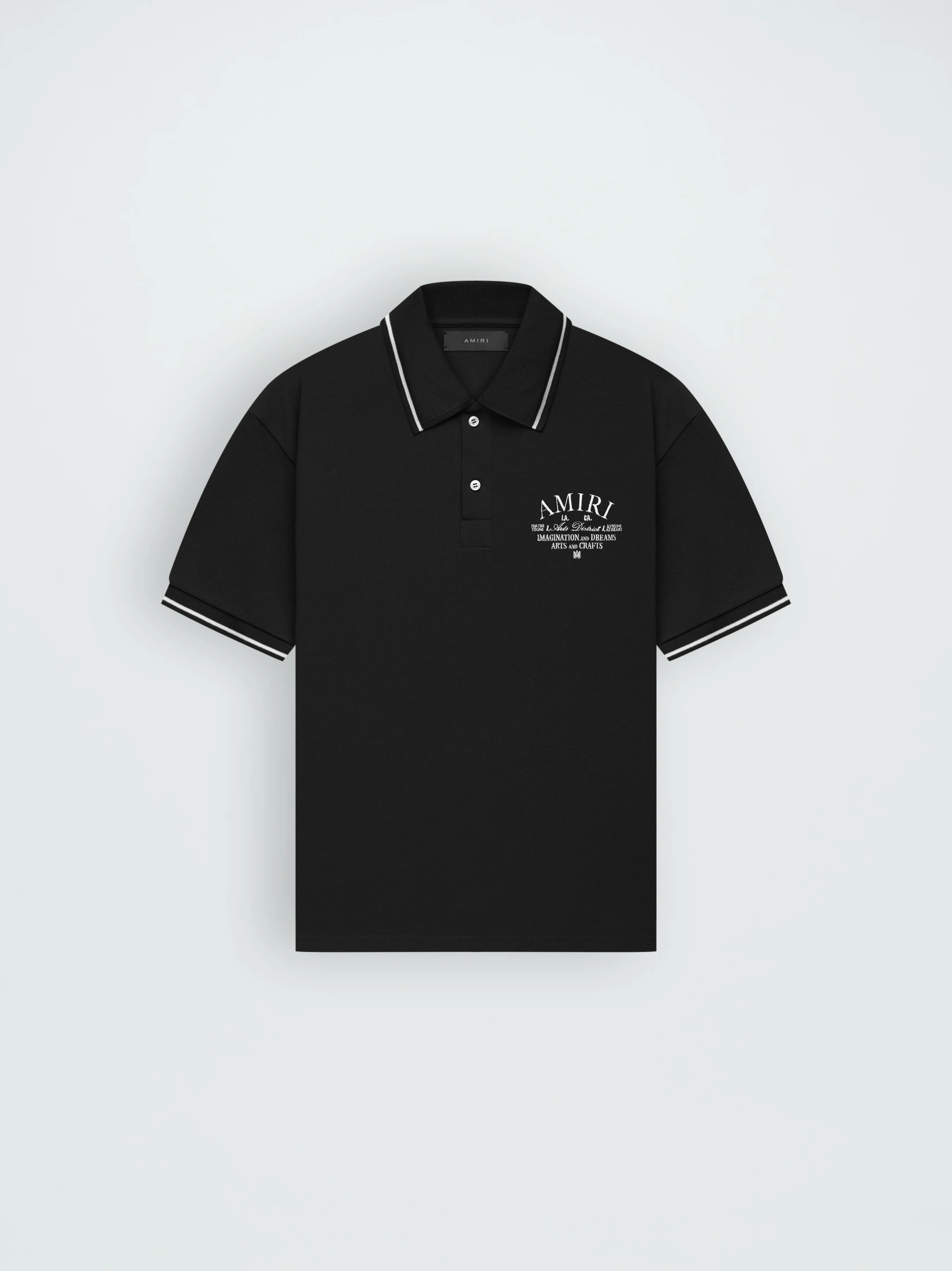 AMIRI ARTS DISTRICT PIQUE POLO - BLACK