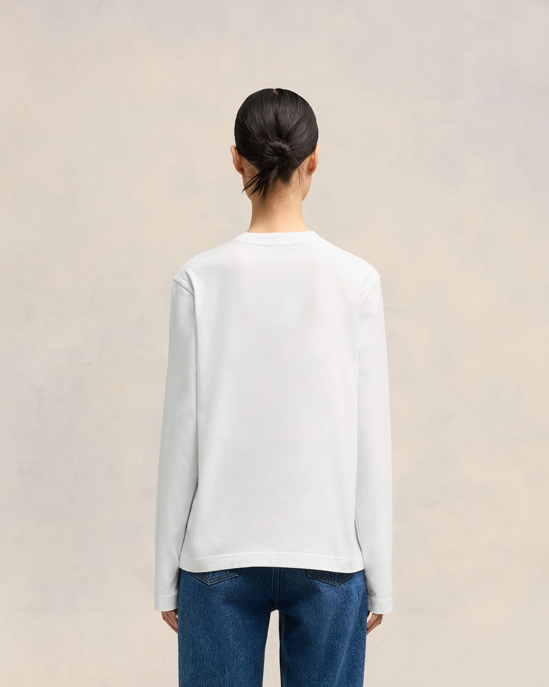White Cotton Ami de Coeur Long Sleeves T-Shirt