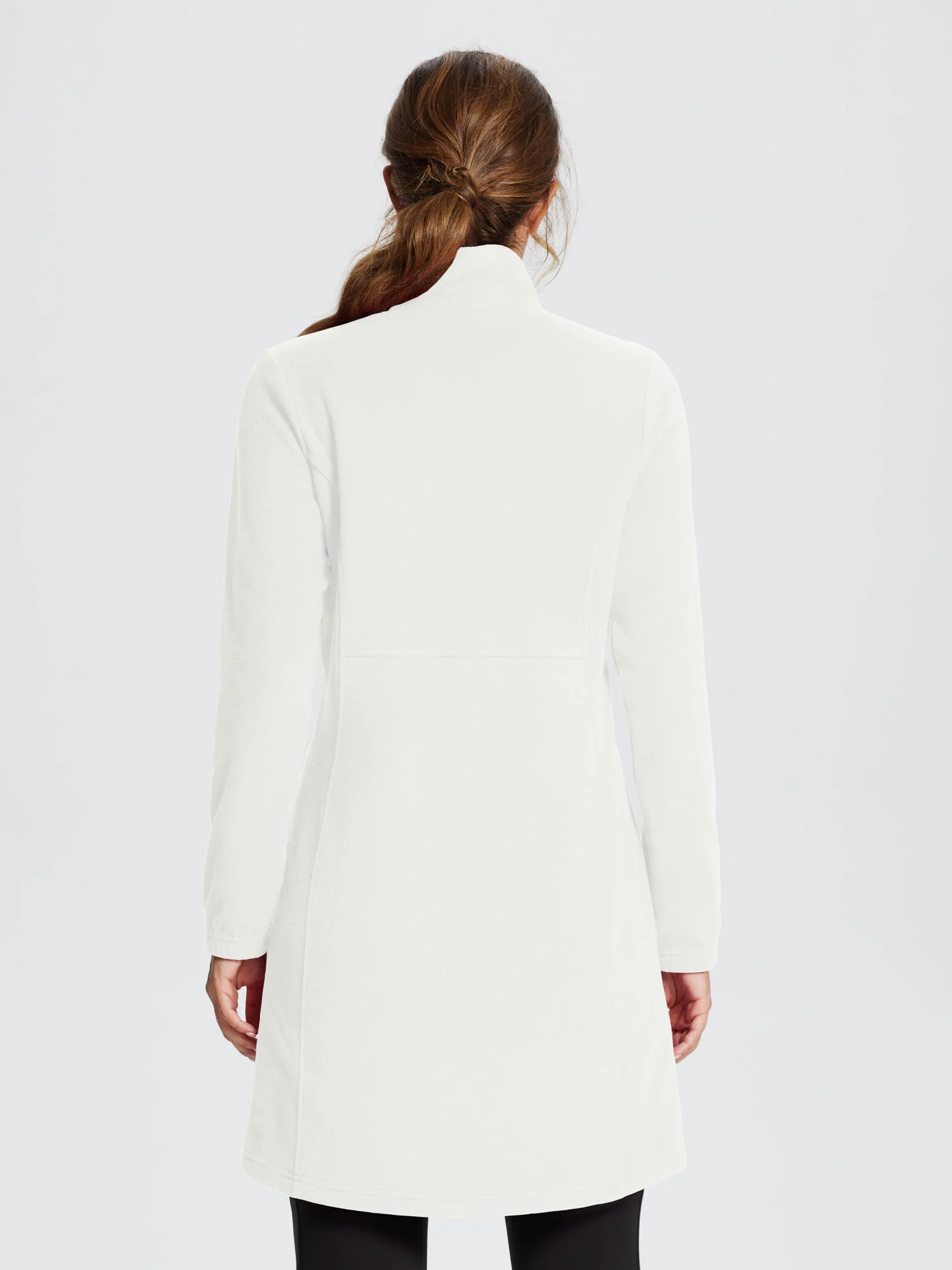 Long-Sleeve Quarter Zip Thermal Tunic Dress