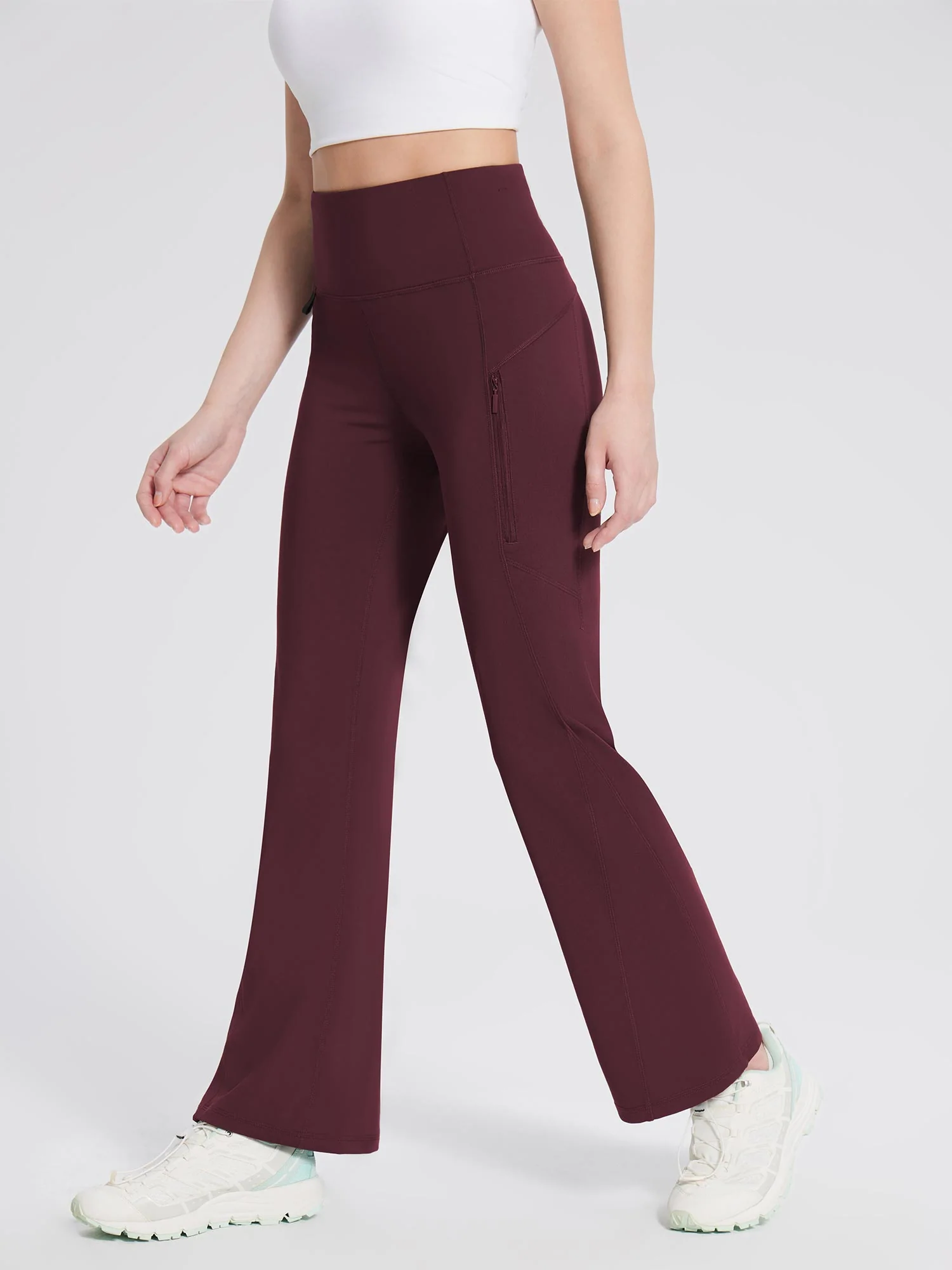 Laureate Fleece-Lined Zip Pocket Compression Flare Pants