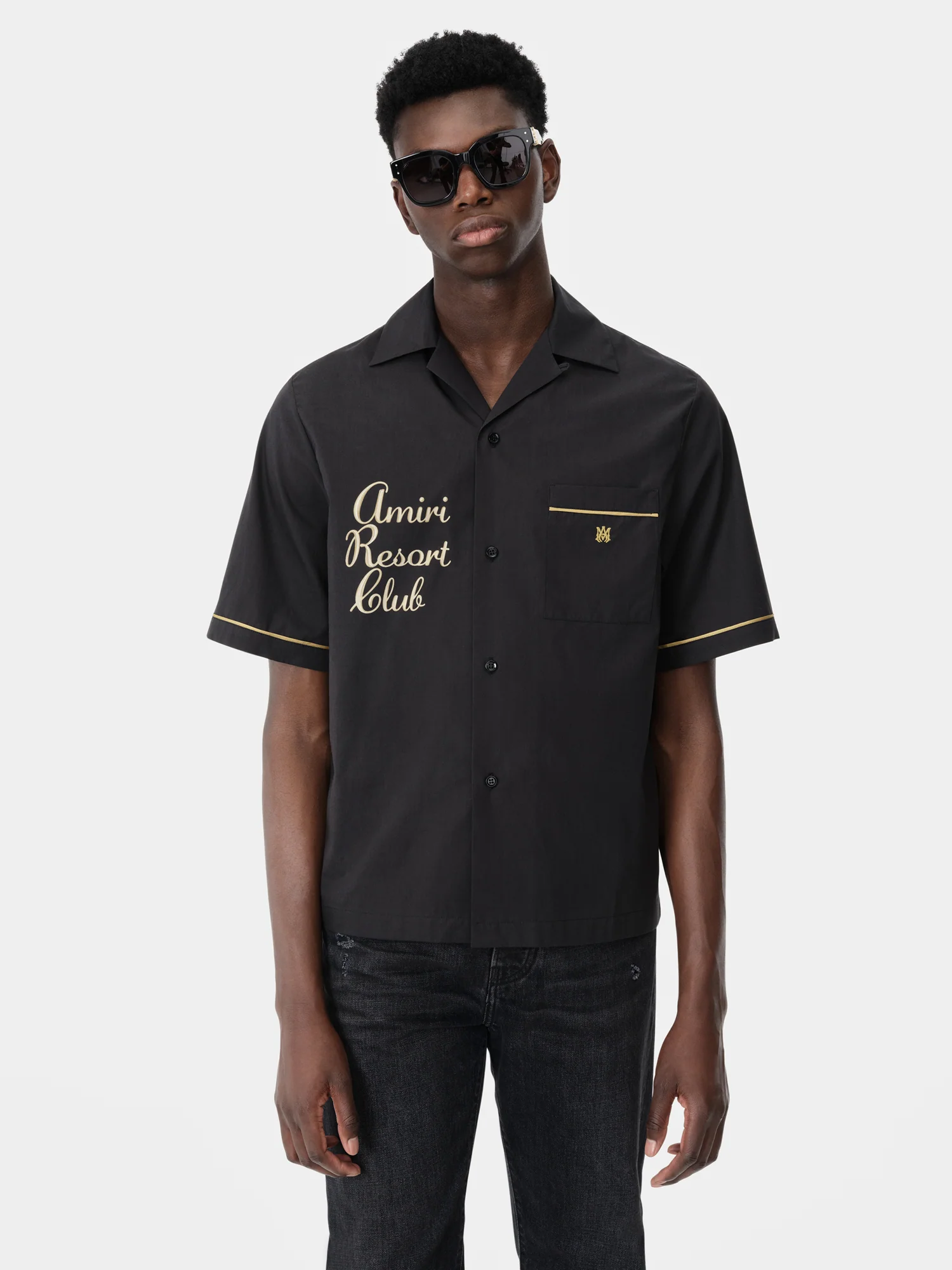 RESORT CLUB EMBROIDERED SHIRT - Black