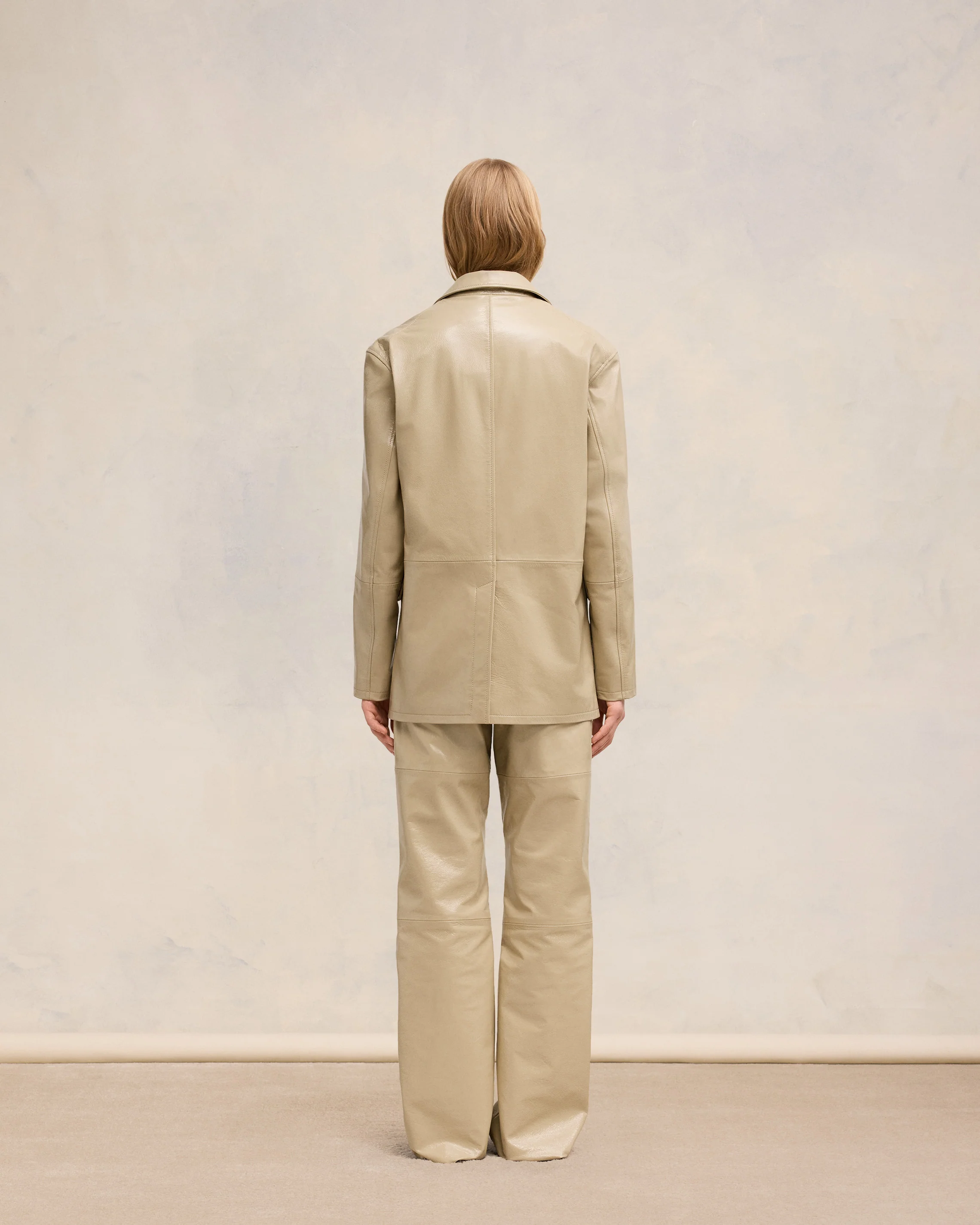 Leather Two Buttons Jacket