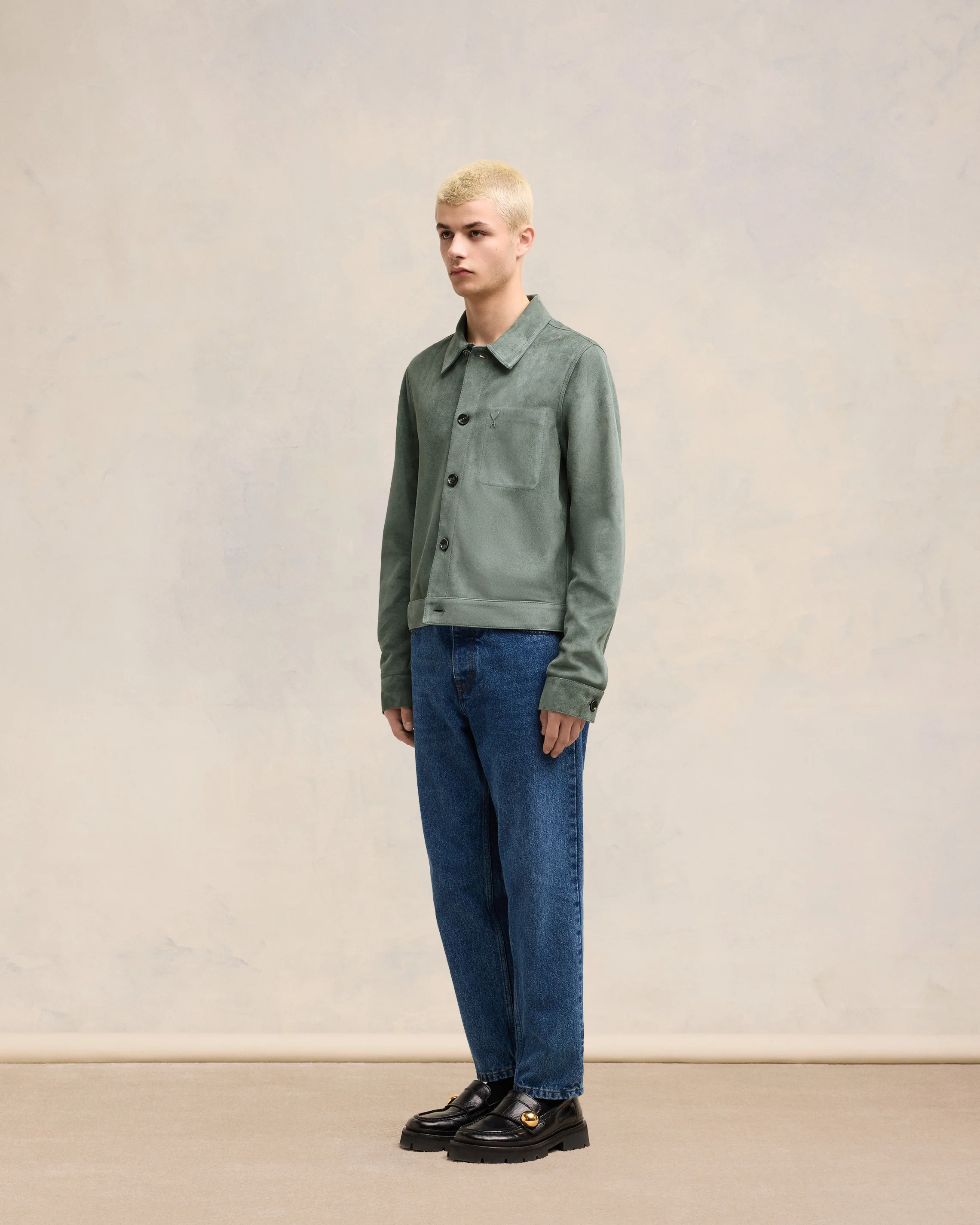 Leather Buttoned Overshirt