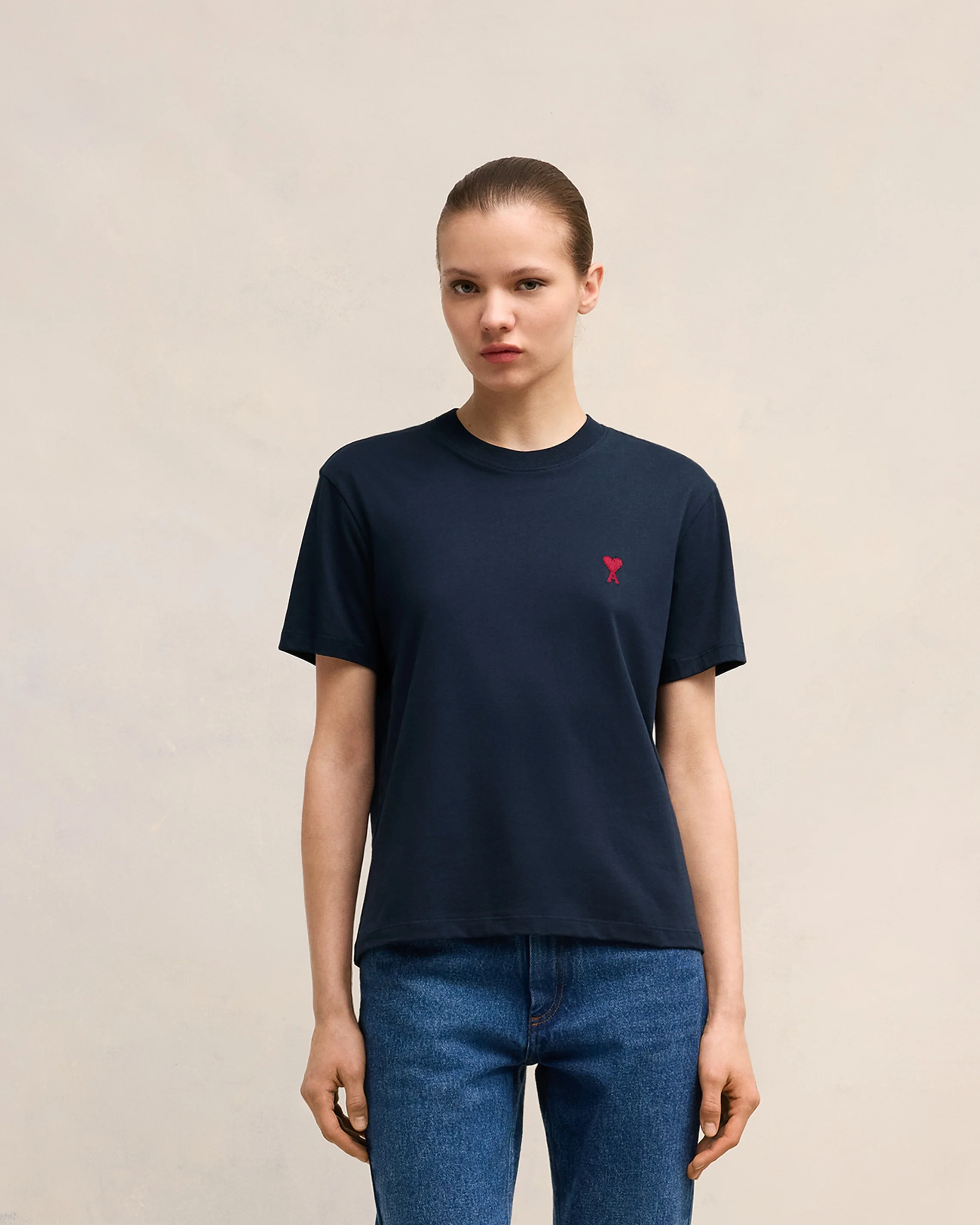 Navy Cotton Ami de Coeur T-Shirt