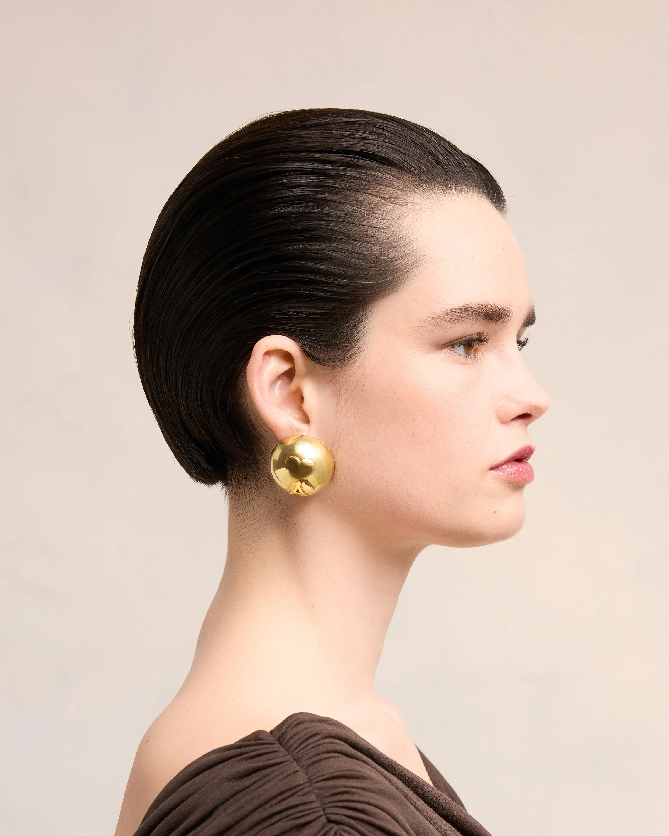 Domed Ami de Coeur Earrings