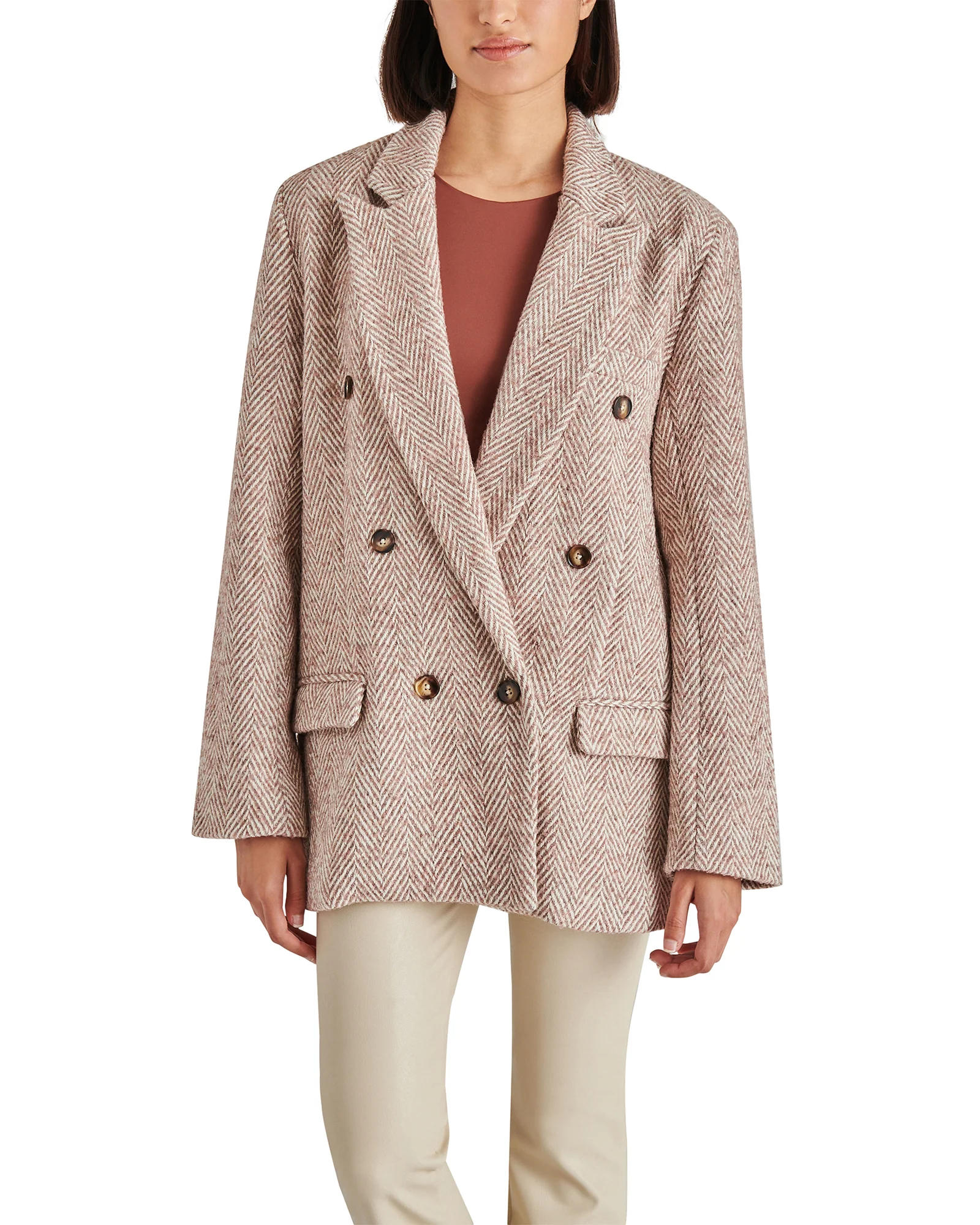 DARCIE DOUBLE BREASTED BLAZER BROWN MULTI