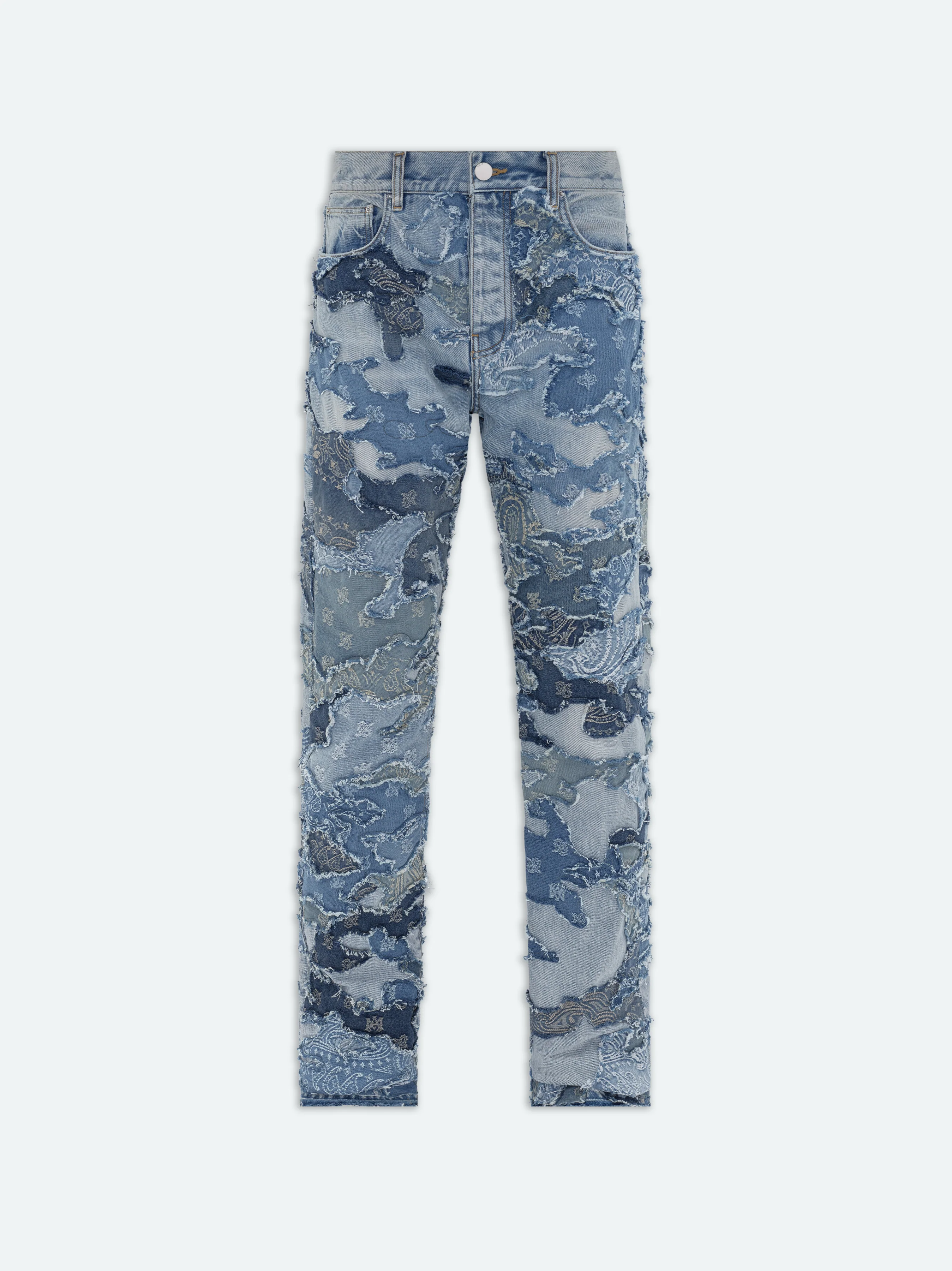 PATCHWORK CAMO STRAIGHT JEAN - Perfect Indigo