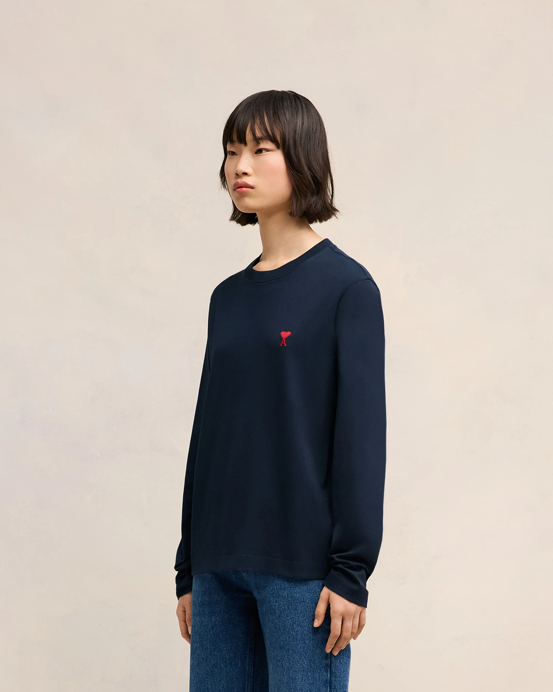 Navy Cotton Ami de Cœur T-Shirt