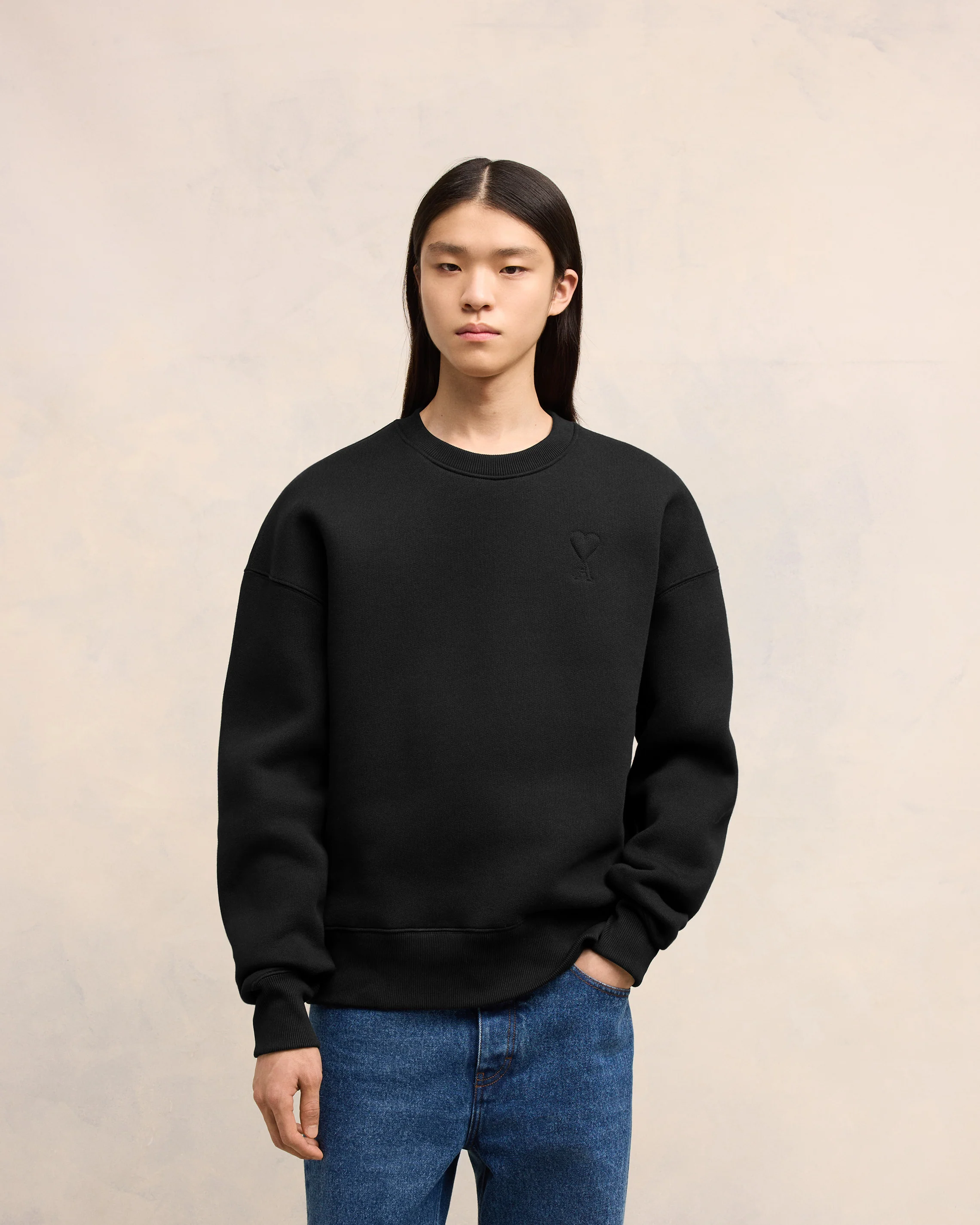 Black Cotton Ami de Coeur Sweatshirt